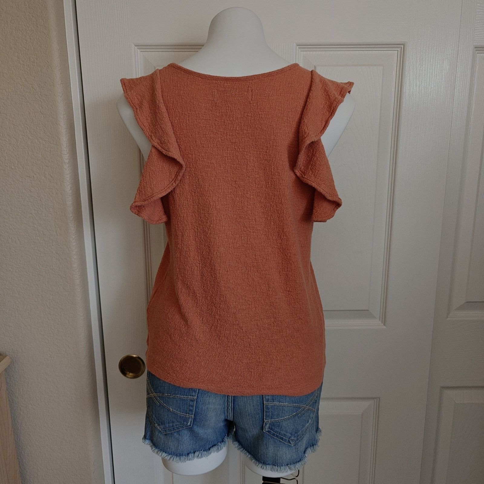 Madewell Madewell Texture & Thread stretch ruffle sleeve top sz S Size S / US 4 / IT 40 - 4 Thumbnail