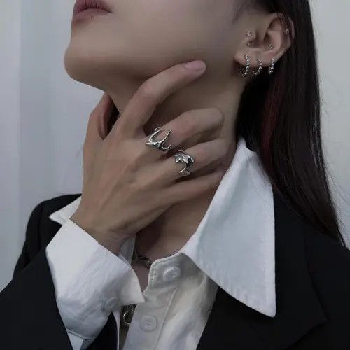 Jewelry 631Silver Claw Rings Set Size ONE SIZE - 4 Thumbnail