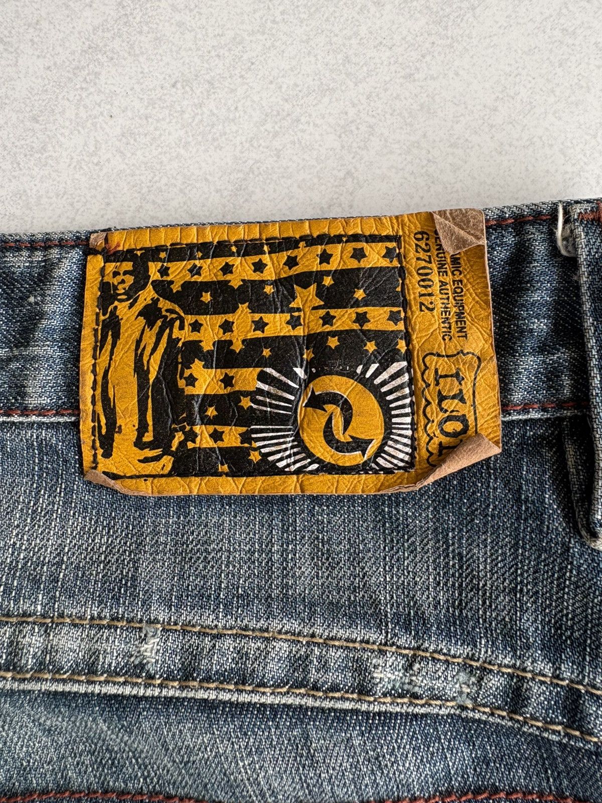 Vintage Korean Iloi Streetwear Low Flared Jeans Distressed Denim Size US 31 - 17 Thumbnail