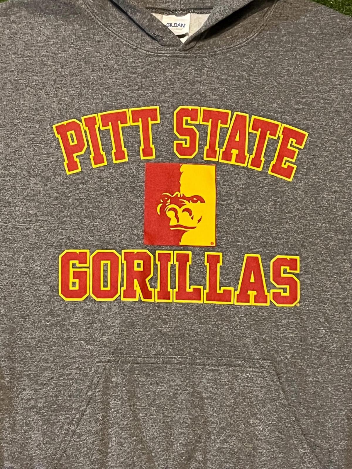 Gildan Pitt State Gorillas Gray Hoodie Sweatshirt Size US L / EU 52-54 / 3 - 3 Thumbnail