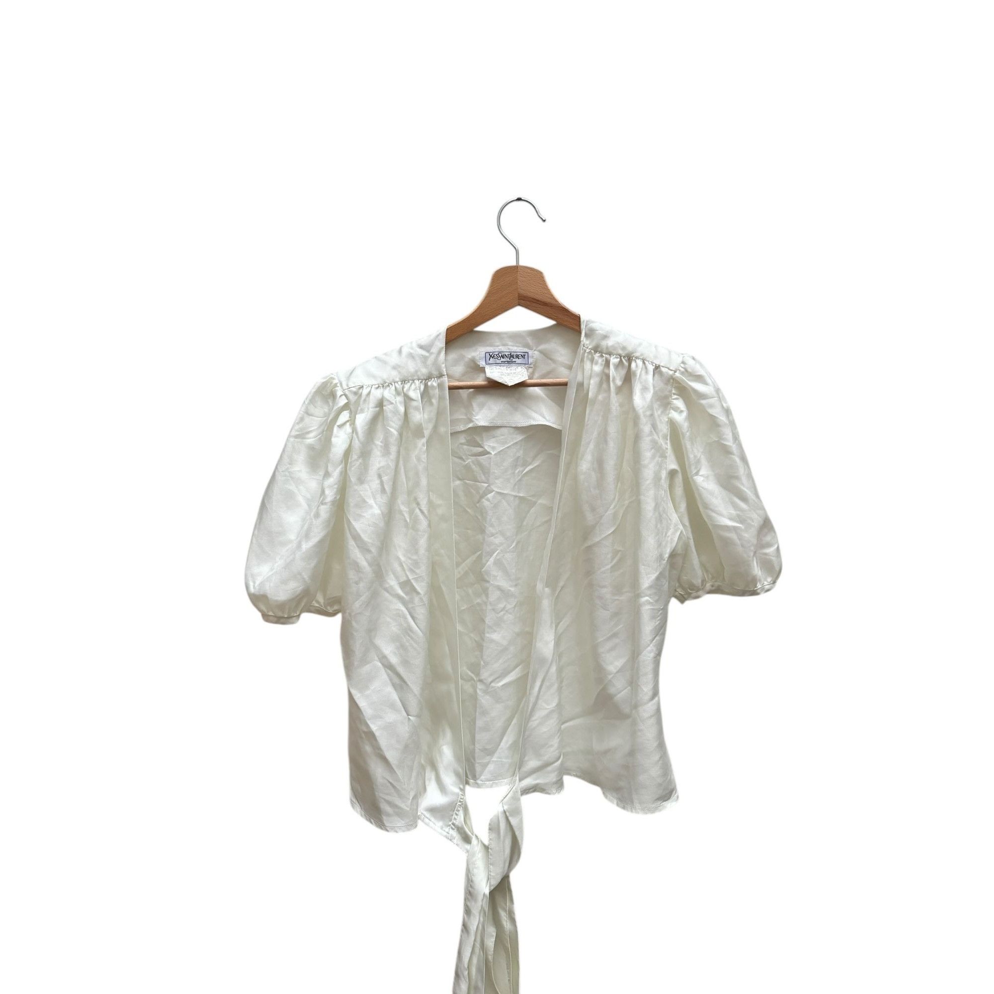 Yves Saint Laurent Summer 1991 White Nylon Shirt Size M / US 6-8 / IT 42-44 - 4 Thumbnail