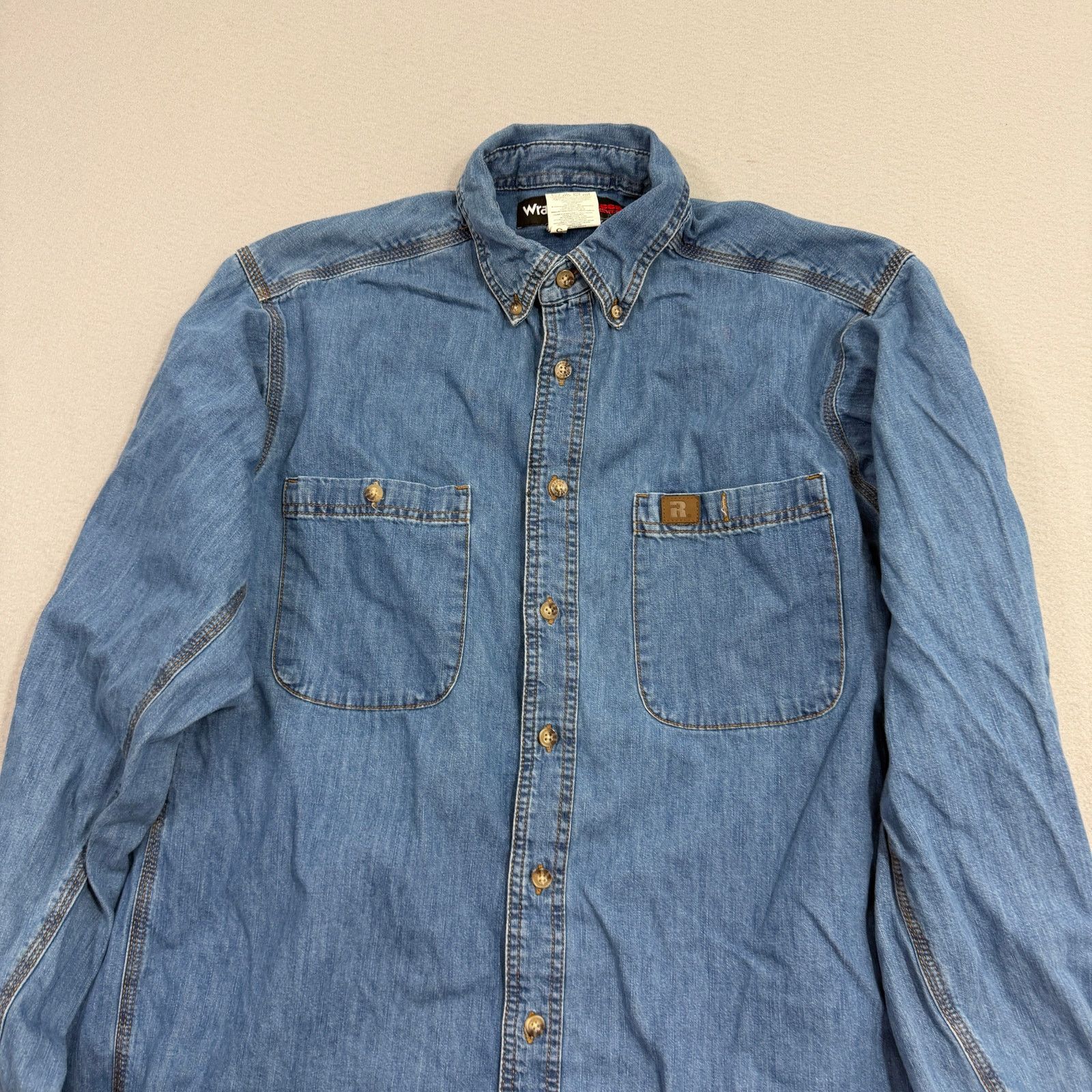 Wrangler Vintage Wrangler Riggs Workwear Denim Shirt Men's XLT Blue Size US XL / EU 56 / 4 - 2 Thumbnail