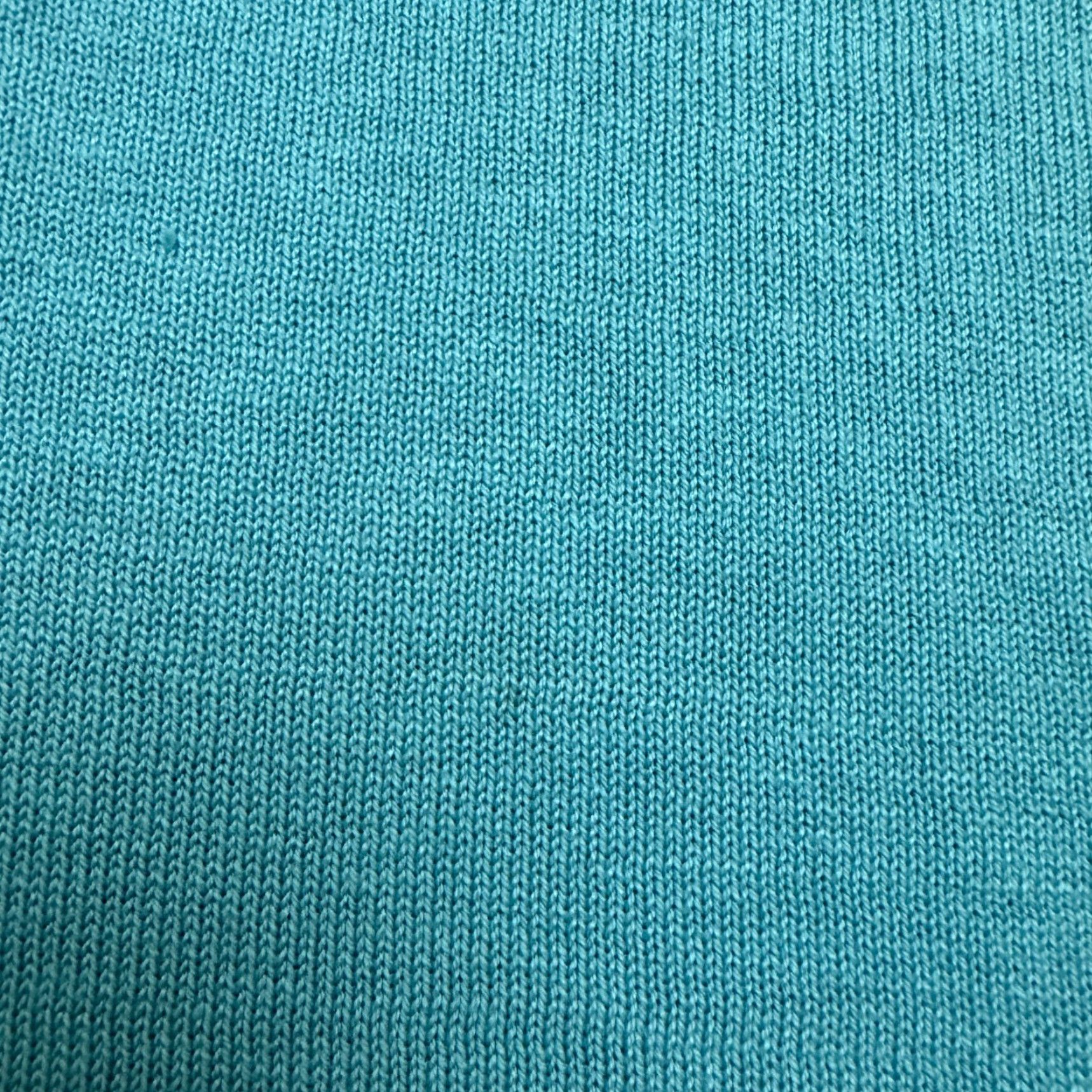 Vintage Draper's & Damon's Mock Neck Pullover Sweater Women L Blue Short Sleeve Knit Cotton Silk Casual Solid Modern Classic Autumn Winter Mens Womens Size L / US 10 / IT 46 - 4 Thumbnail