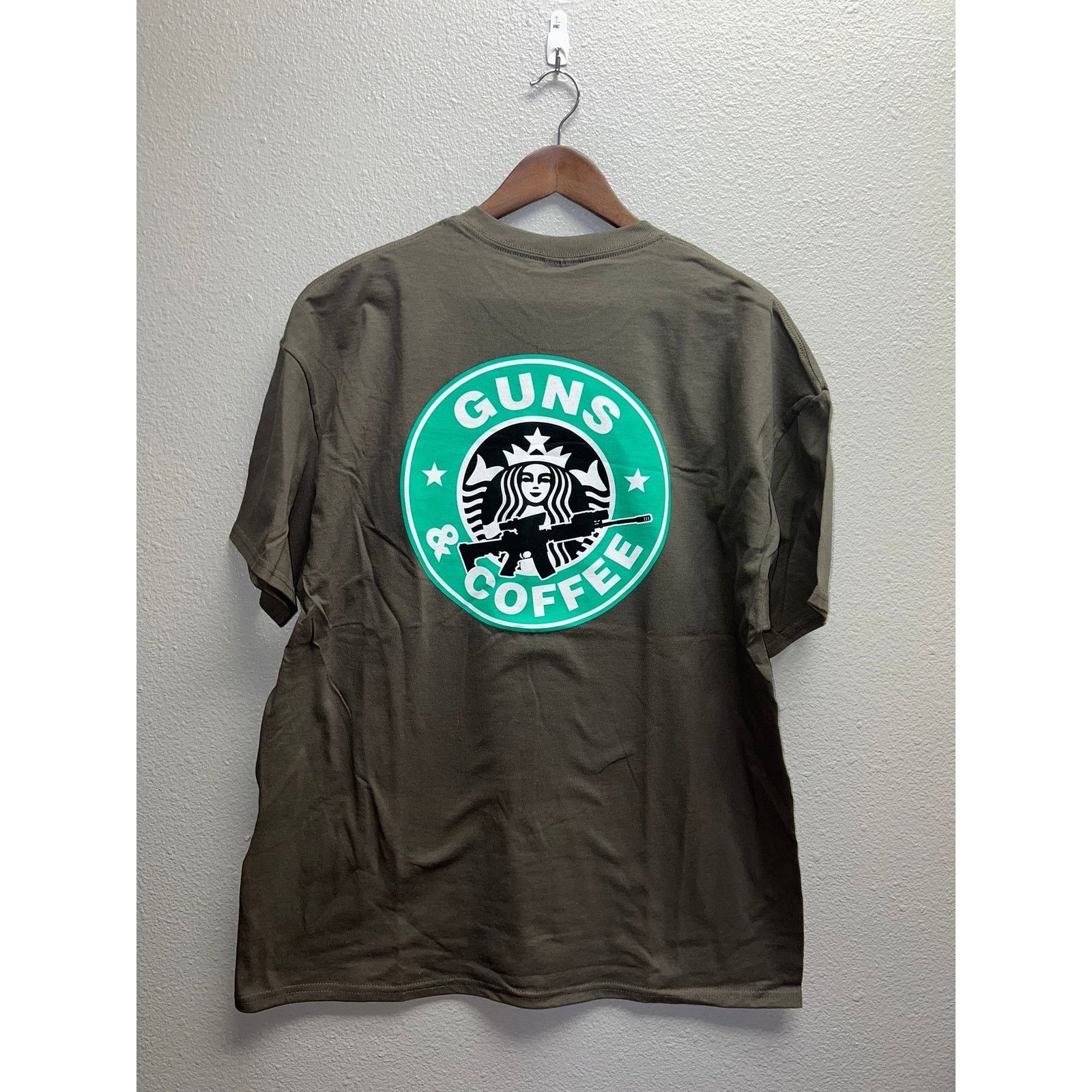 Gildan Guns And Coffee Shrit Graphic Gray Ultra Cotton Gun AR 15 XL Size US XL / EU 56 / 4 - 1 Thumbnail
