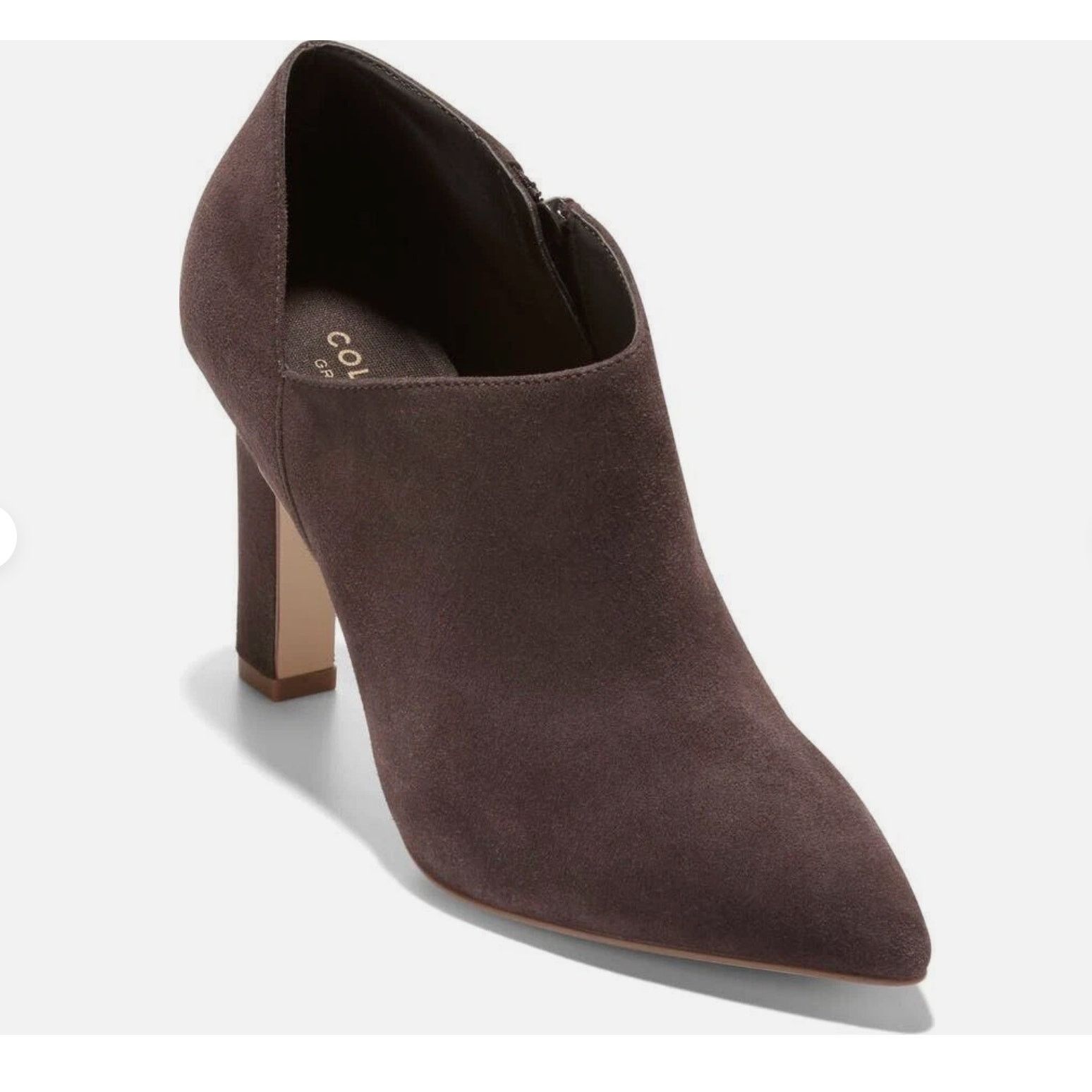 Cole Haan Cole Haan Vestry Pointed Booties Chocolate Suede, Sz 9.5 B, Size US 9.5 / IT 39.5 - 2 Thumbnail