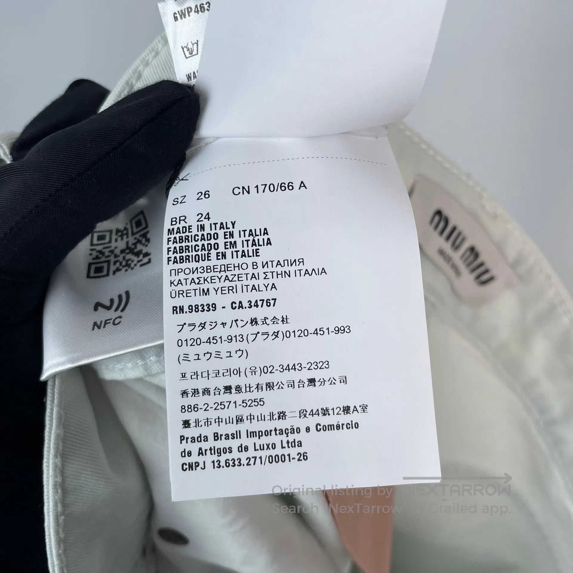 Miu Miu Miu Miu Light Color Letter Logo Blue and White Thin Denim Size 26" / US 2 / IT 38 - 9 Thumbnail