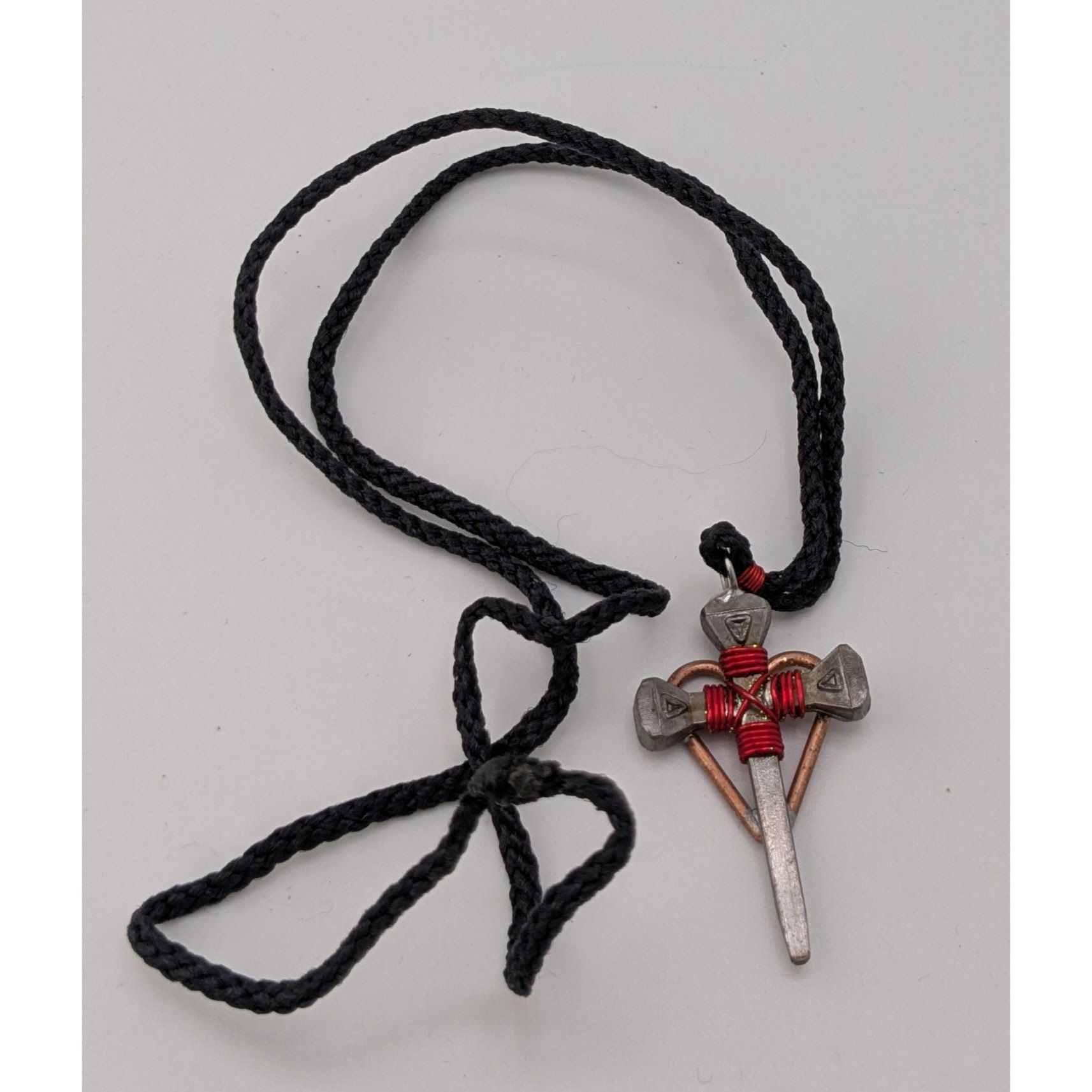 Other Handmade Nail Cross Necklace With Heart Wire Wrapped Size ONE SIZE - 1 Thumbnail