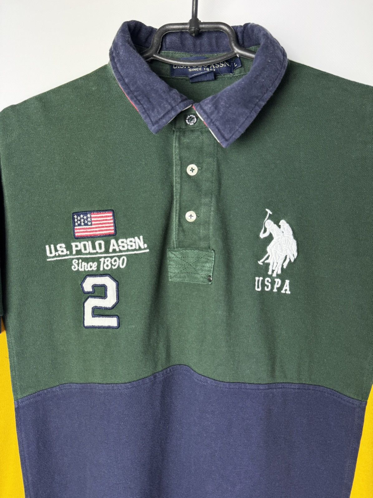 Other Vintage U.S. ASSN. USA Flag Polo Shirt size L Size US L / EU 52-54 / 3 - 5 Thumbnail