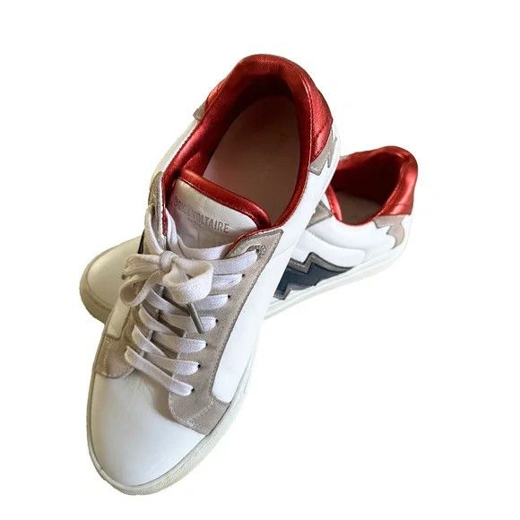 image of Zadig Voltaire Zadig & Voltaire Women Leather Sneakers in White (Size 9)