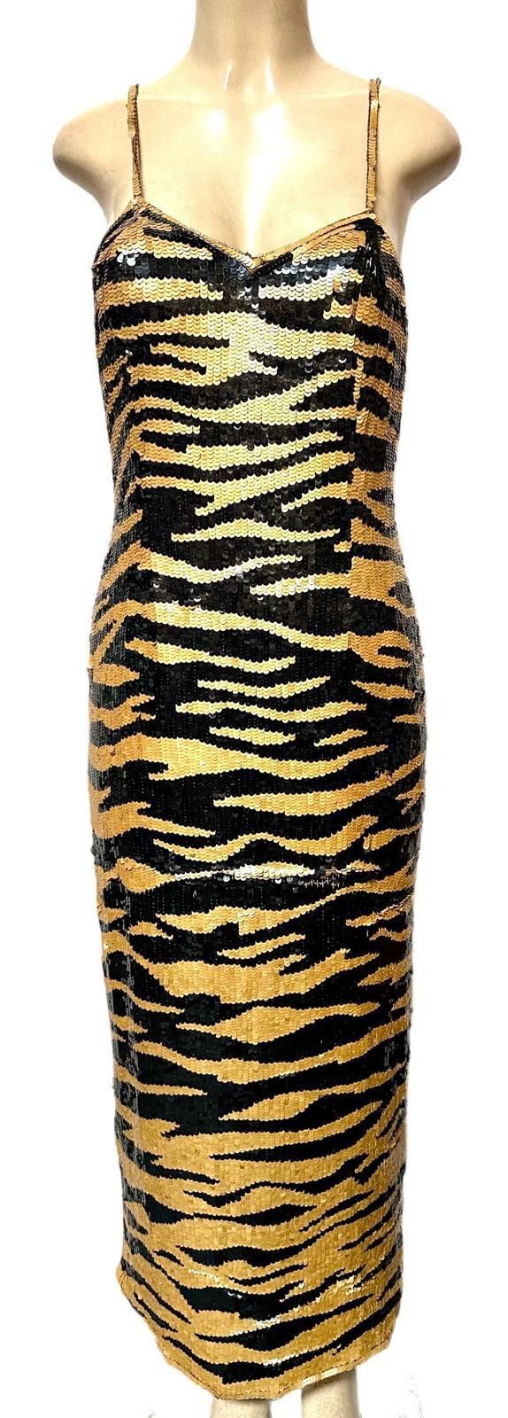 Other Sequin Dress Tiger with Matching Coat size 10 Size L / US 10 / IT 46 - 2 Thumbnail