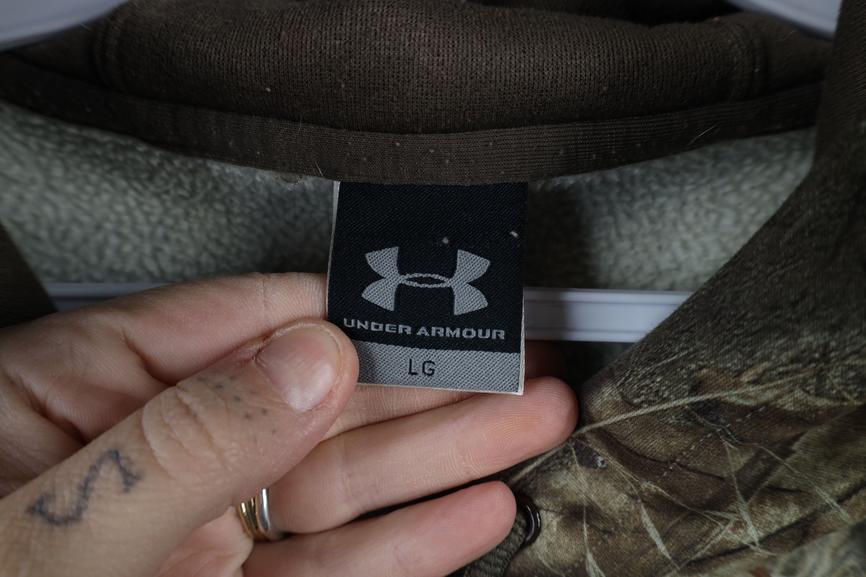 Under Armour × Vintage Under Armour Blind Mossy Oak Camouflage Hoodie Sweatshirt Size US L / EU 52-54 / 3 - 4 Thumbnail