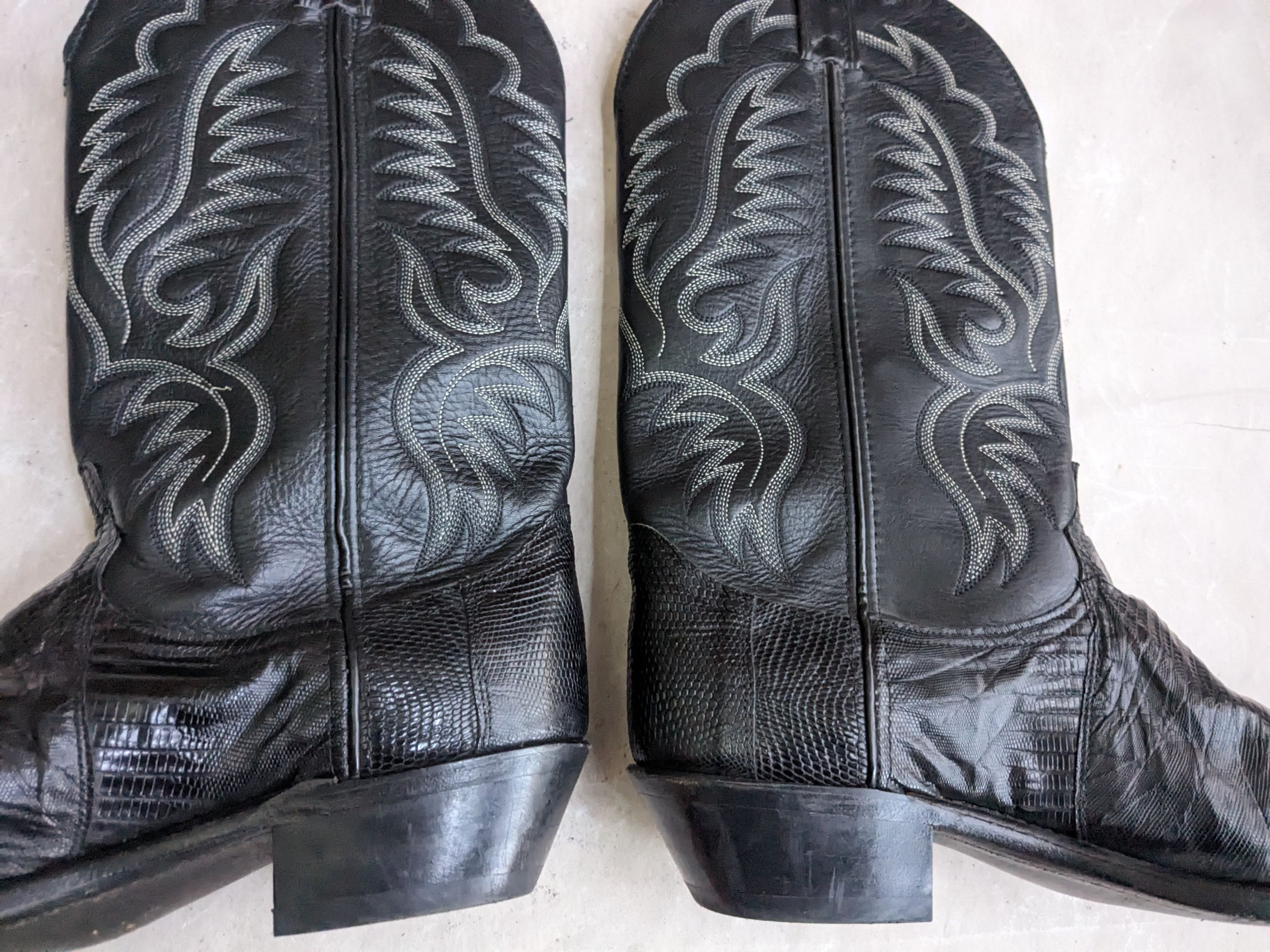 Genuine Leather Code West Cowboy Boots Black Lizard Leather 10.5 M Size US 10.5 / EU 43-44 - 9 Thumbnail
