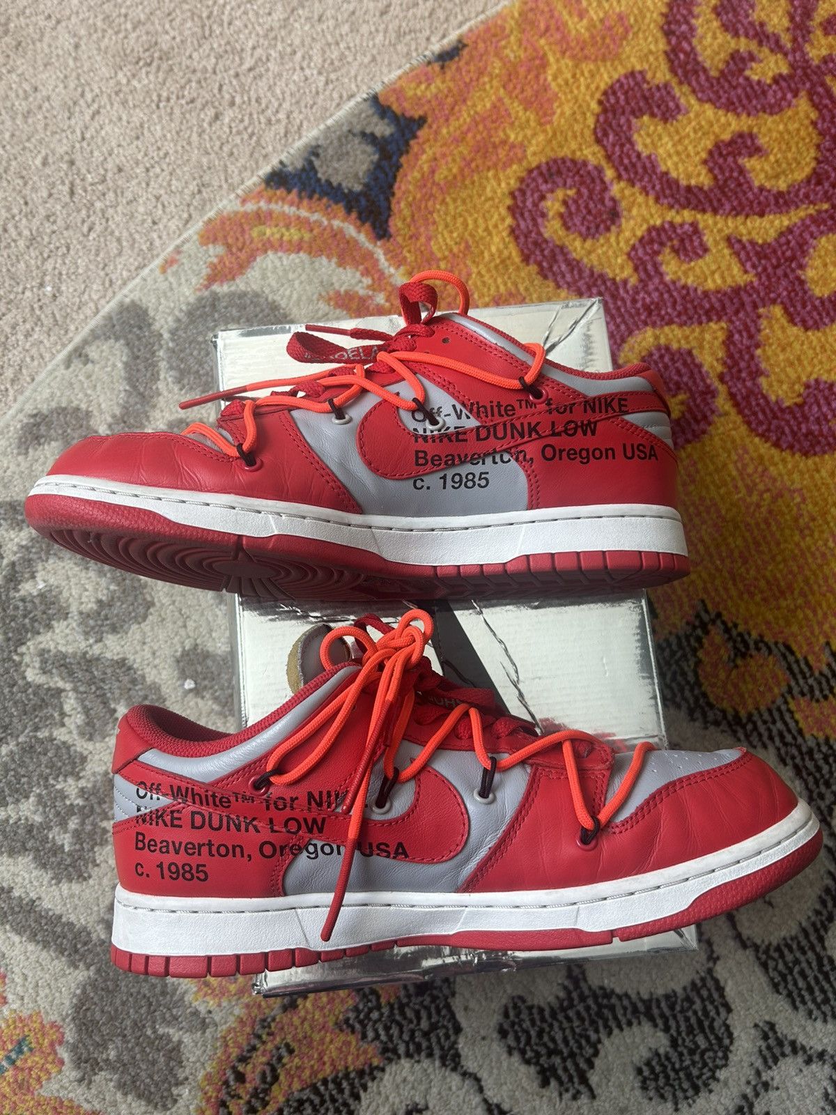 Nike Off-white university red Nike dunk Size US 9 / EU 42 - 7 Thumbnail