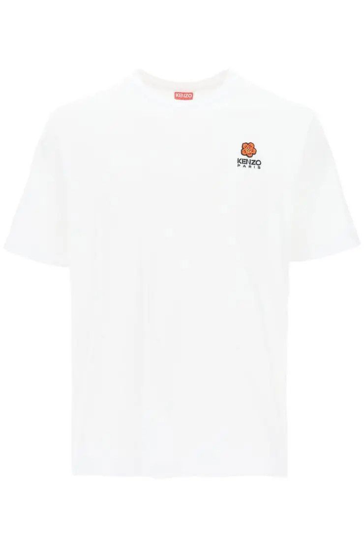 Image of Kenzo O1S22I1N0324 Bokè Floer Patch T-Shirt In White, Men's (Size Small)