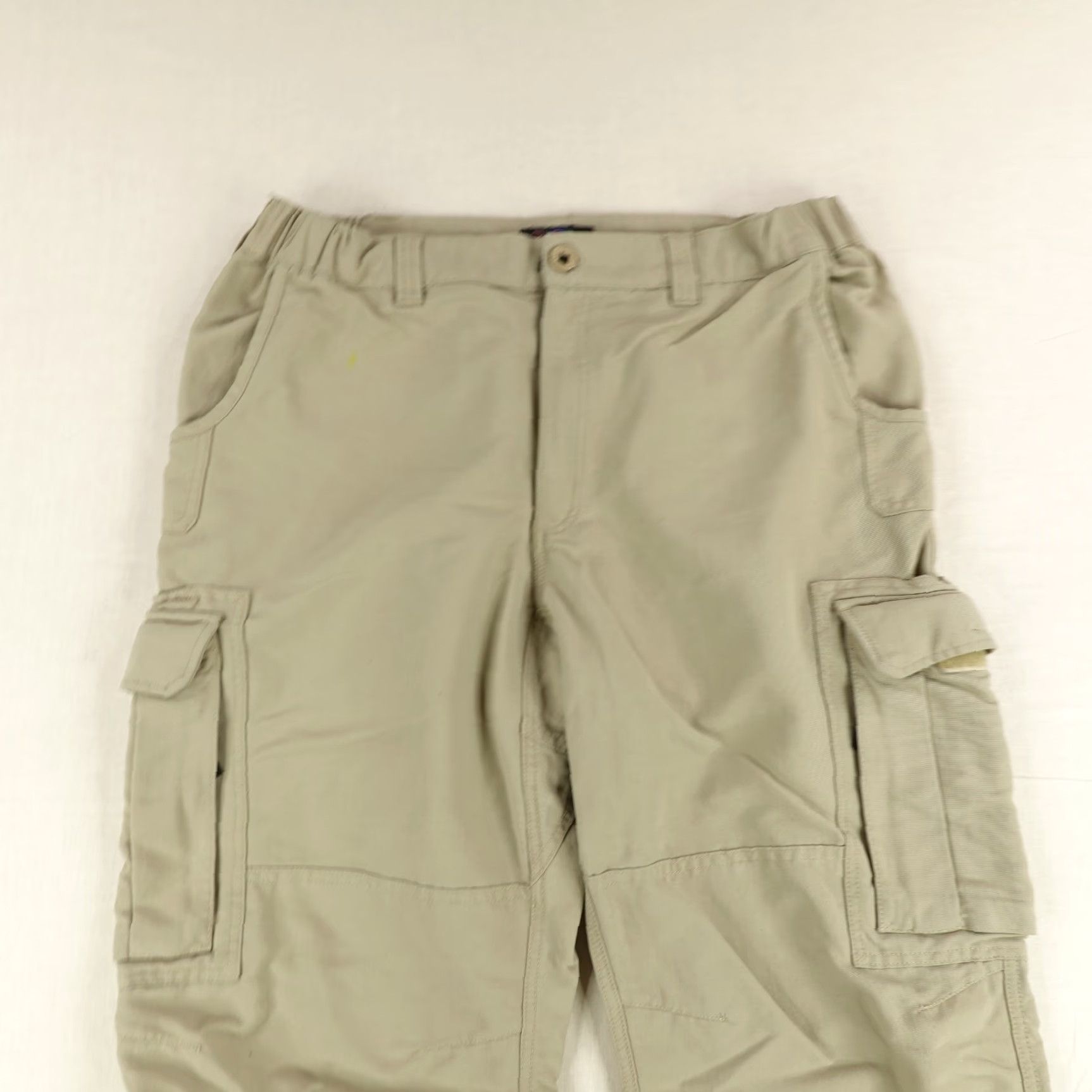 Rails Rail Riders Pants Large Beige Cargo Baggy Hiking Tactical Outdoors Nylon Pockets Elastic Waist Front Flat Mens Size US 35 - 2 Thumbnail