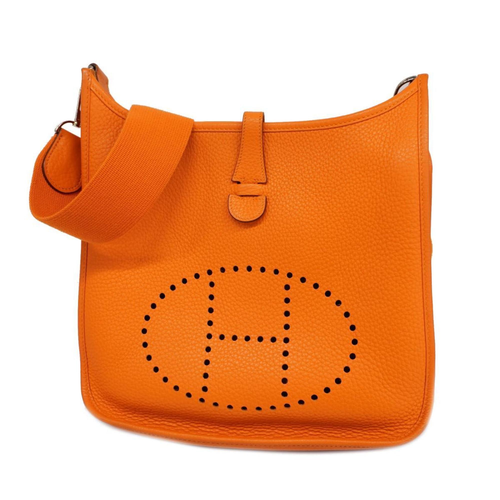 image of Hermes Shoulder Bag Evelyn 3Pm □L Taurillon Clemence Orange Women's
