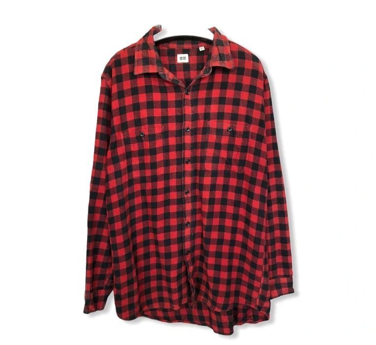Japanese Brand Japanese Brand Uniqlo Plaid Tartan Flannel Shirt 👕 Size US XL / EU 56 / 4 - 1 Thumbnail