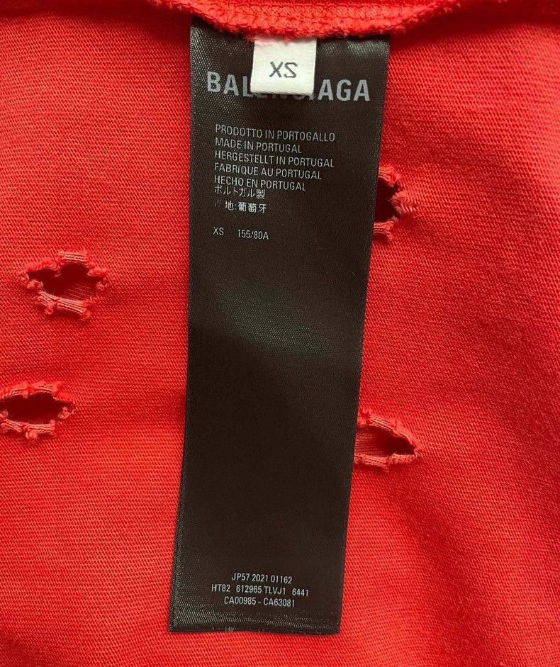 Balenciaga Balenciaga Orange Red Logo Printed Short Sleeve Size US XS / EU 42 / 0 - 6 Thumbnail