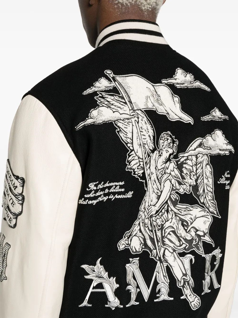 Amiri o1s1wg110525 Angel Varsity Jacket in Black/White Size US S / EU 44-46 / 1 - 6 Thumbnail