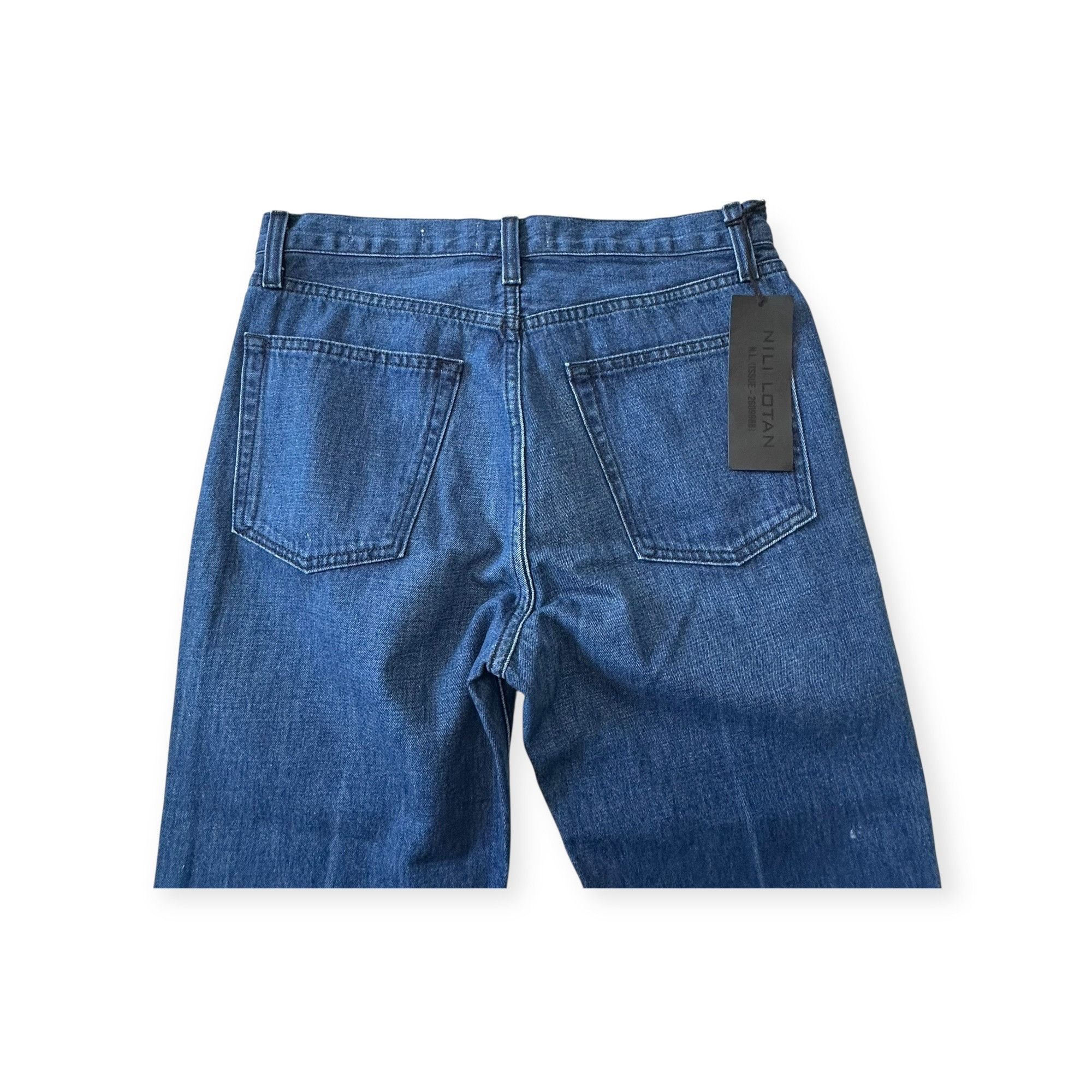 Nili Lotan Nili Lotan Straight Leg Jeans Dark Wash Blue Denim Mid-Rise, Size 28" / US 6 / IT 42 - 10 Thumbnail