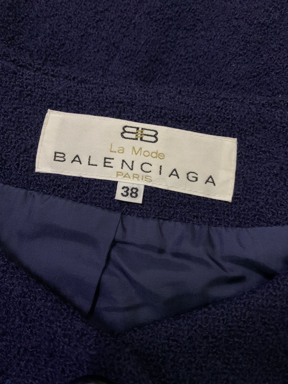 Balenciaga Vtg Balenciaga Paris Navy Jacket Button Size S / US 4 / IT 40 - 7 Thumbnail
