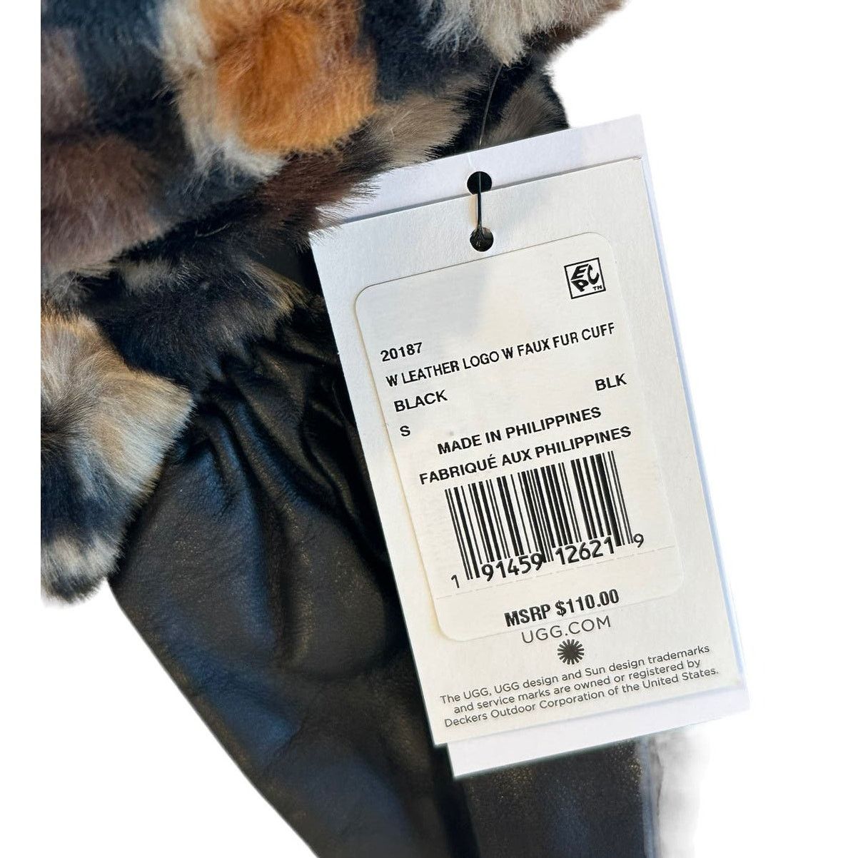 Ugg UGG Logo Leather Faux Fur Cuff Gloves S (Runs small in size) Size ONE SIZE - 11 Thumbnail