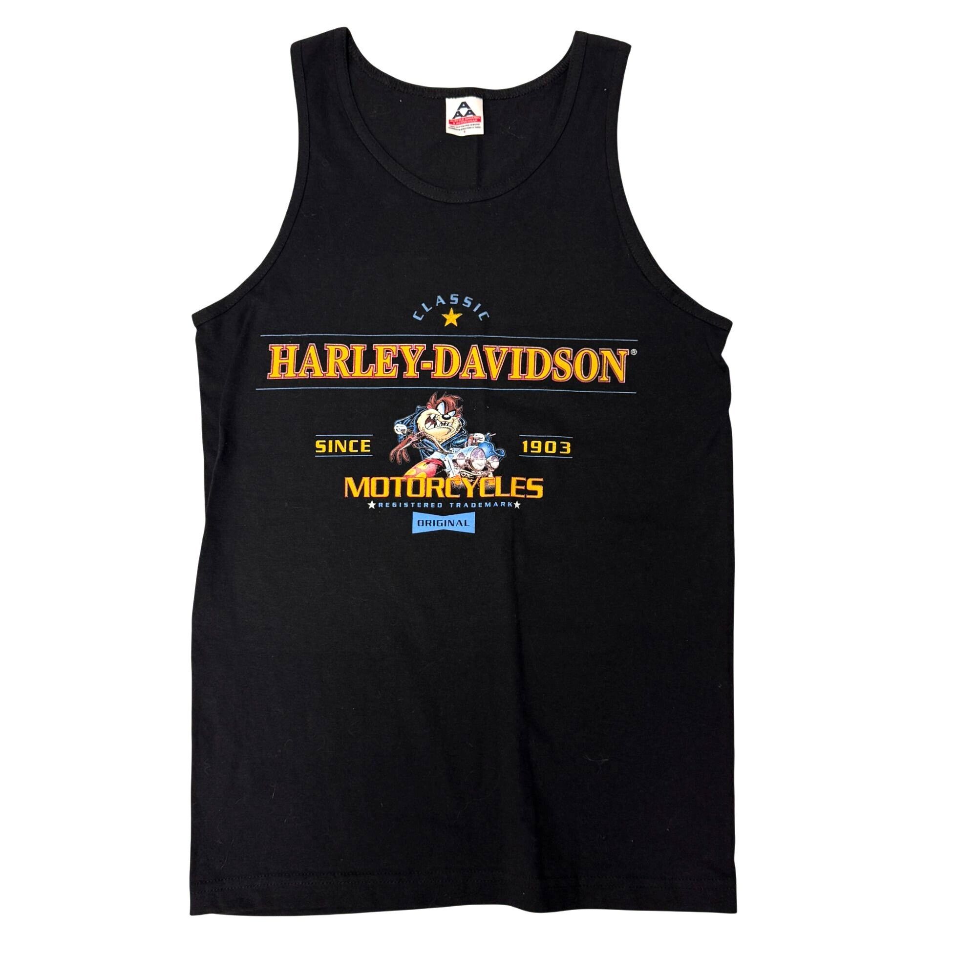 AAA NOS Vtg HARLEY DAVIDSON Looney Tunes TASMANIAN DEVIL Tank Size US S / EU 44-46 / 1 - 1 Thumbnail