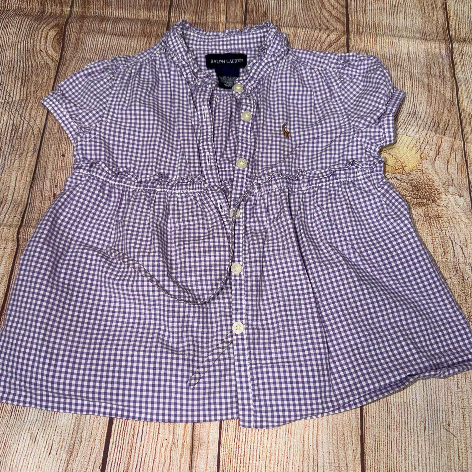 Polo Ralph Lauren Ralph Lauren Purple Gingham Short Sleeve Shirt Size 4/4T Size ONE SIZE - 1 Thumbnail