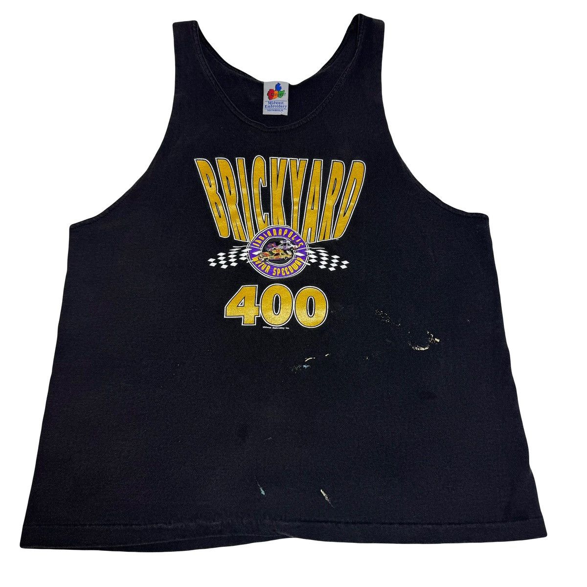 Vintage Vintage 90s Brickyard 400 NASCAR Tank Top Single Stitch Size US M / EU 48-50 / 2 - 1 Thumbnail