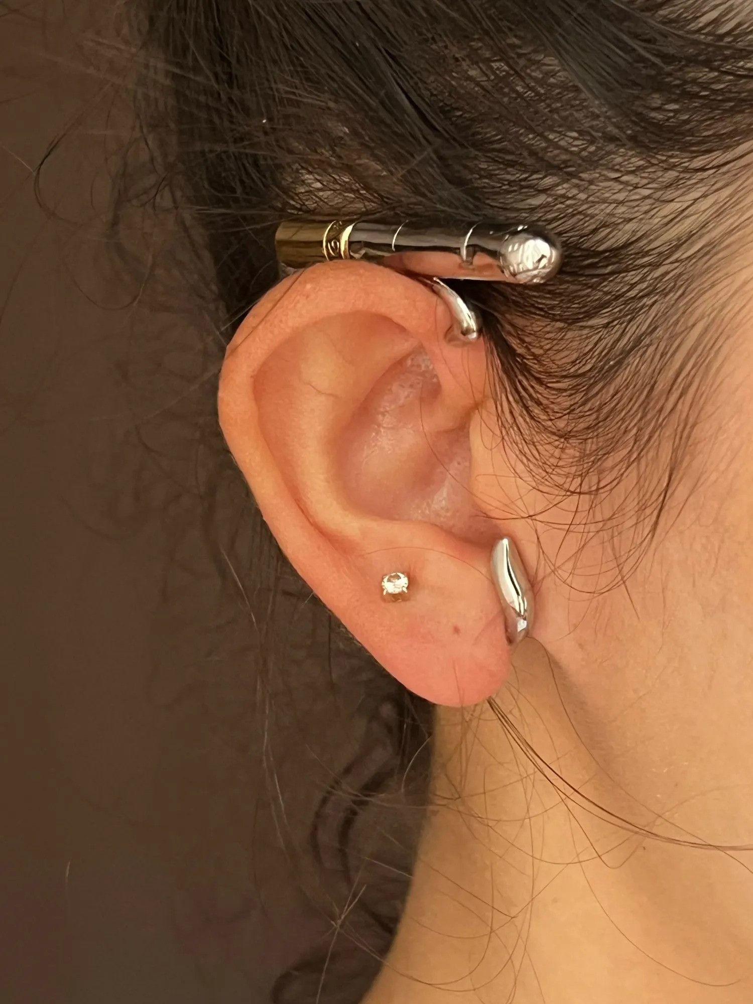 Jewelry Rock Cigarette Ear Clip Stud Earrings Size ONE SIZE - 4 Thumbnail