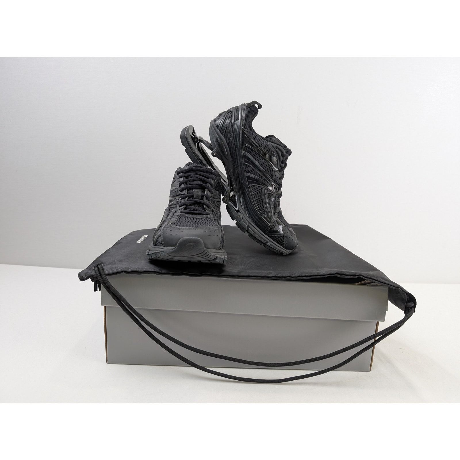Balenciaga o1rshd1 Mesh Rubber Single X-Pander Sneakers in Black Size US 13 / EU 46 - 18 Thumbnail