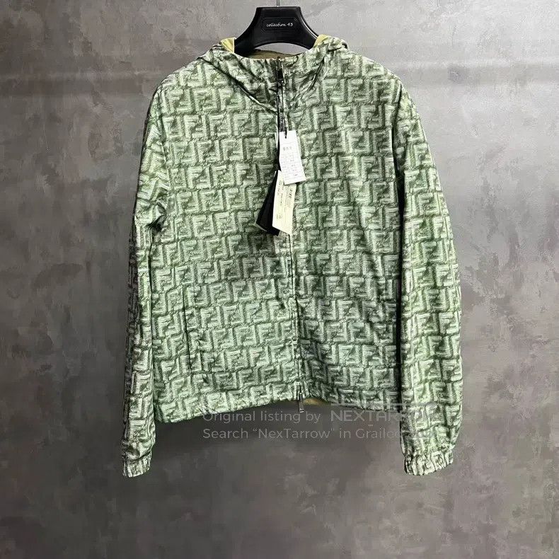 Fendi Fendi Green Printed Two-Way Hooded Long Sleeve Jacket Size US M / EU 48-50 / 2 - 1 Thumbnail