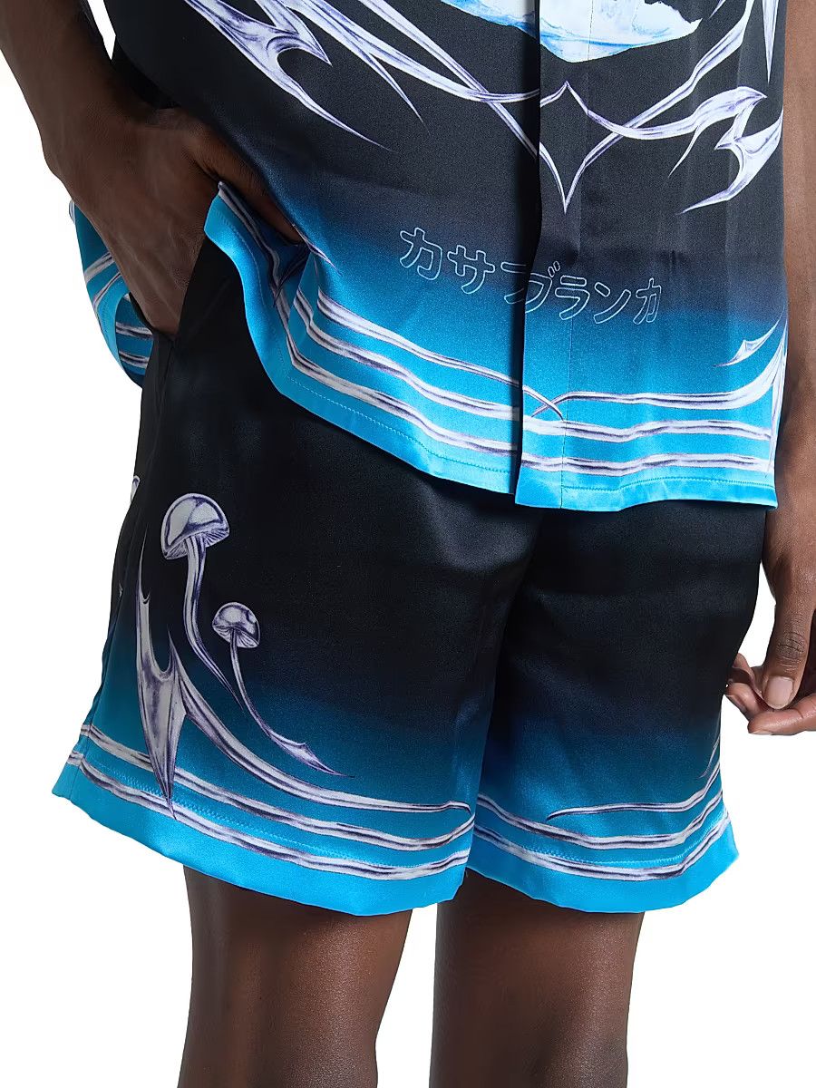 Casablanca os11x0326 Blades Silk Shorts in Multicolor Size US 32 / EU 48 - 5 Thumbnail
