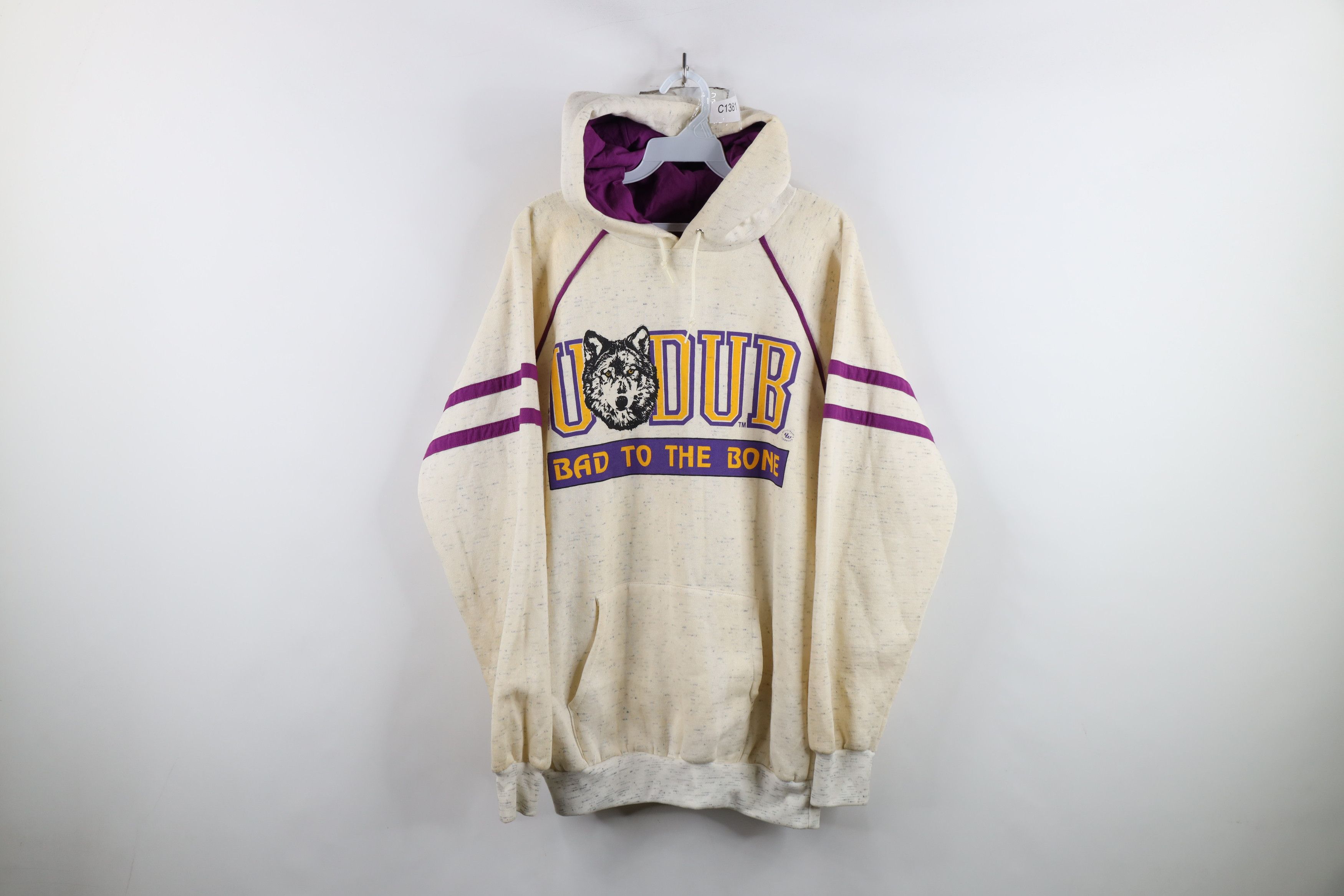 Vintage Vintage 90s Bone University of Washington Hoodie U Dub USA Size US L / EU 52-54 / 3 - 1 Thumbnail