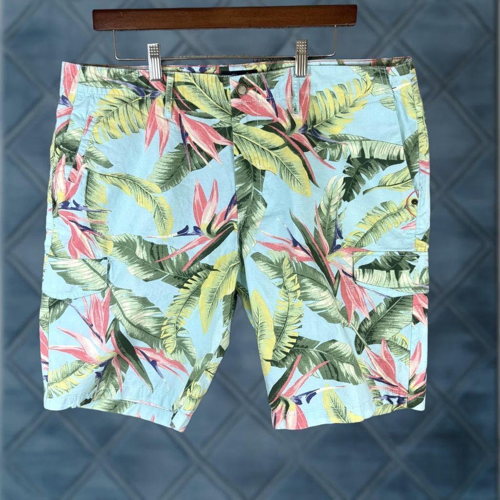 Vintage Caribbean Joe Cargo Shorts Mens 38 Tropical Floral Stretch Pockets Beach Summer Size US 38 / EU 54 - 1 Thumbnail