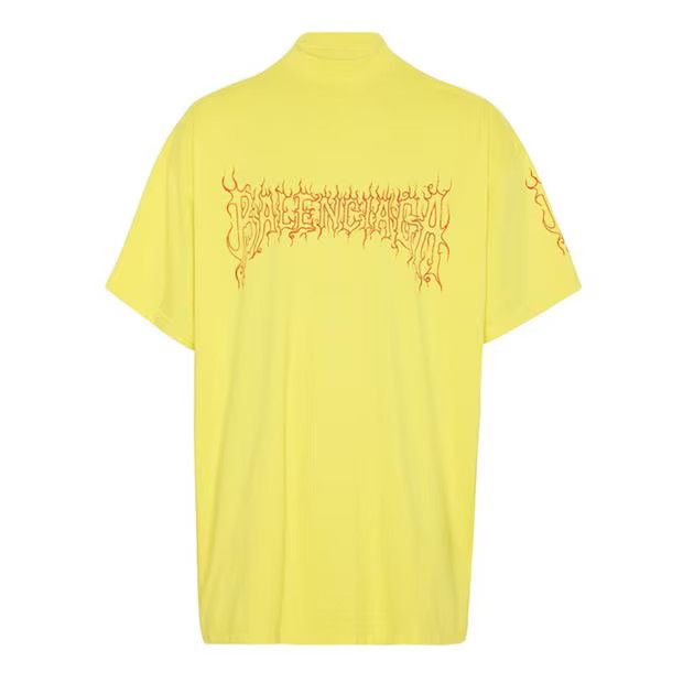 image of Balenciaga O1G2R1Mq0324 T-Shirt In Yellow/red, Men's (Size XL)