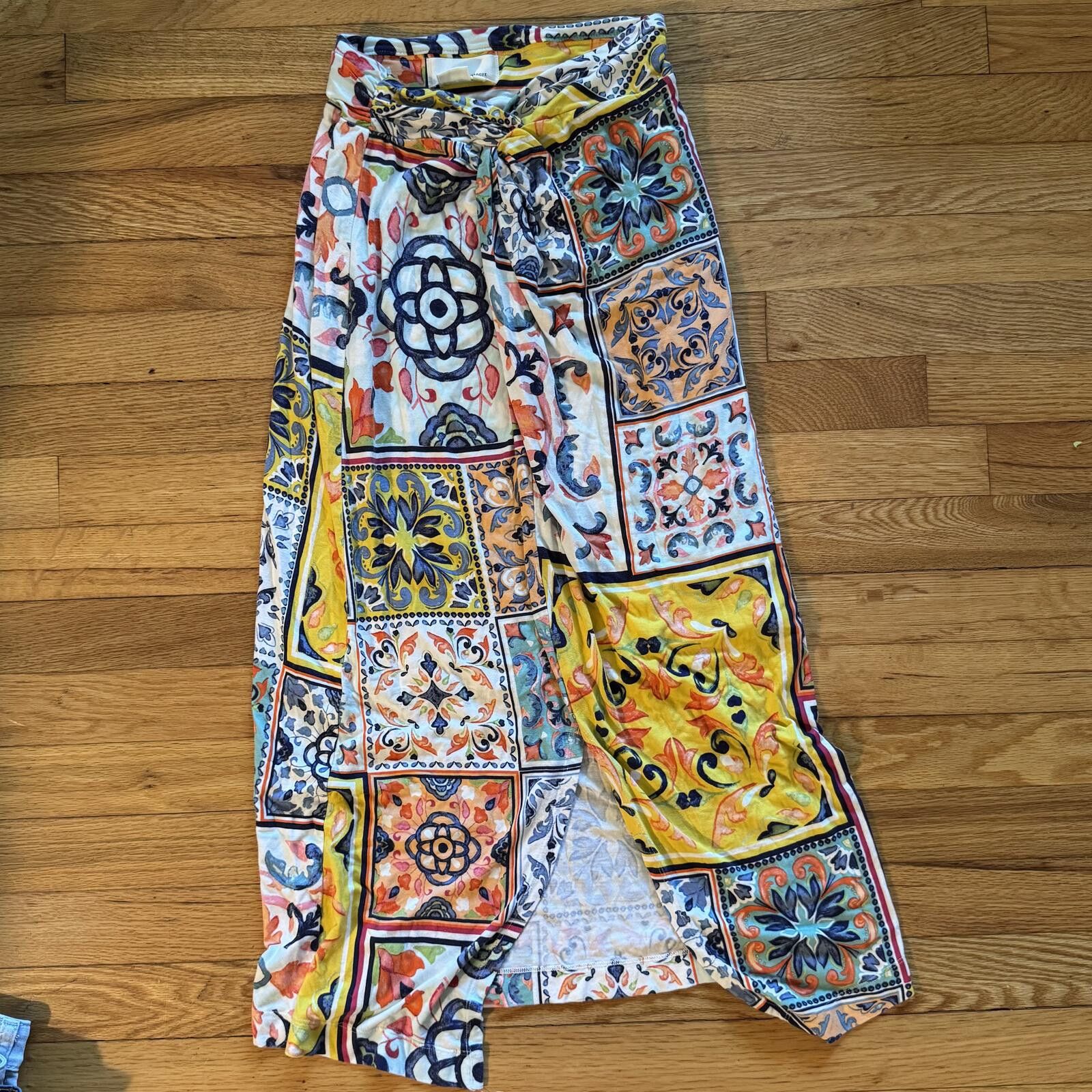 Other Anthropologie Patchwork Print Wrap Skirt XS Size 26" / US 2 / IT 38 - 1 Thumbnail