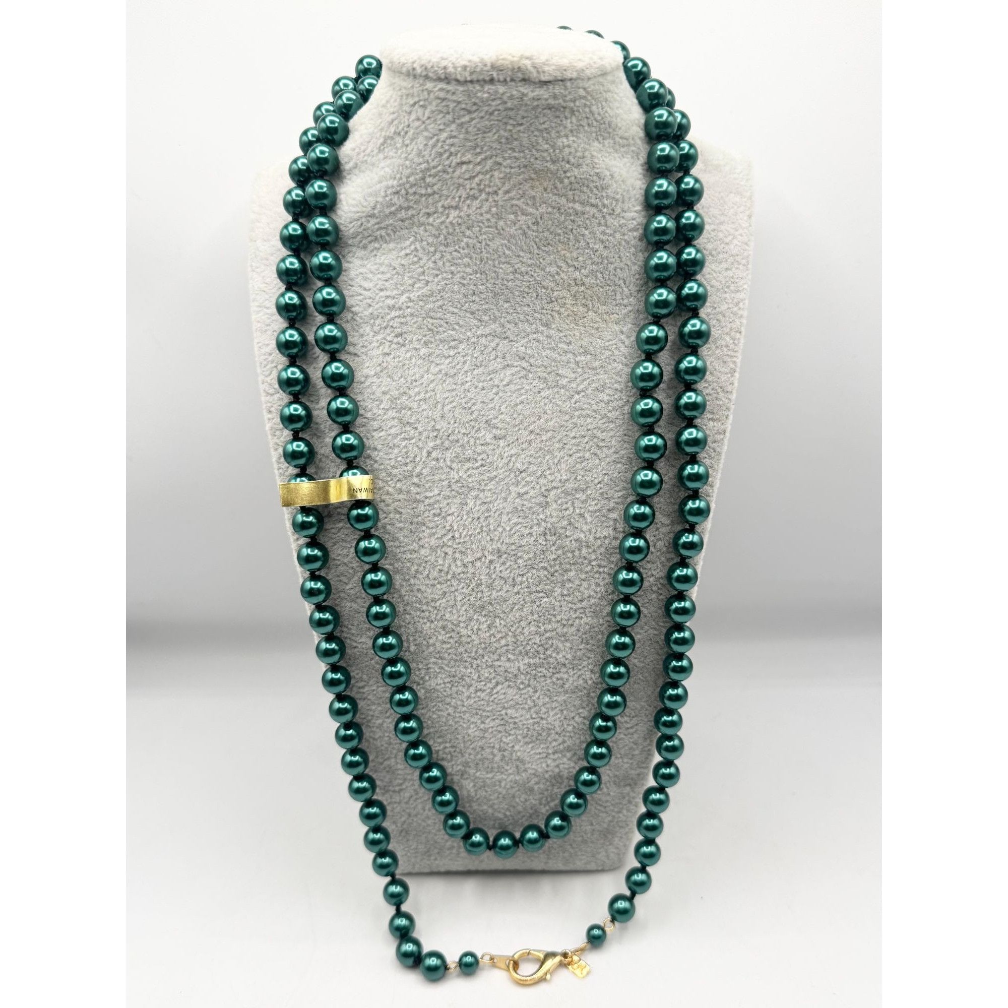 Vintage LR Lady Remington Metallic Green Beaded Necklace Size ONE SIZE - 4 Thumbnail