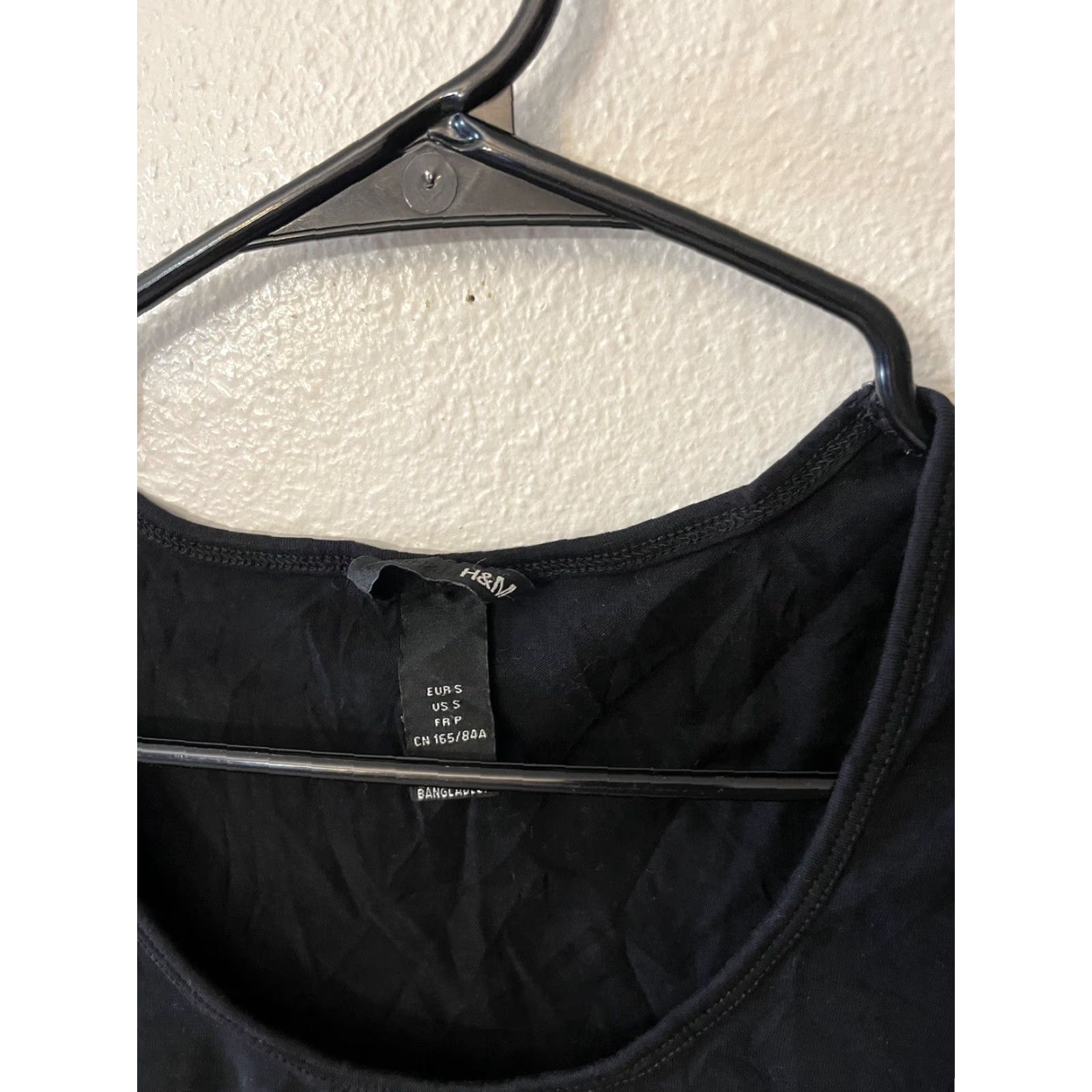 H&M H&M Women’s Black Solid Cotton Blend Short Sleeve T-Shirt Crew Neck Size S Size S / US 4 / IT 40 - 3 Thumbnail