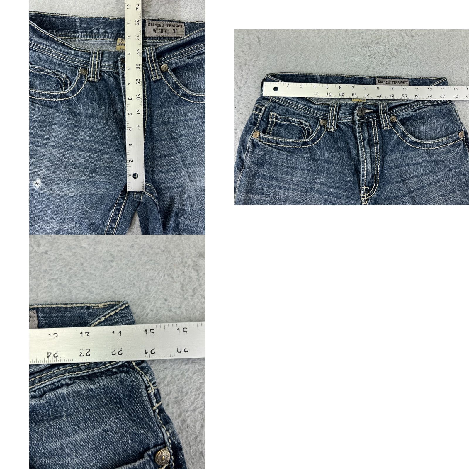 Faded Glory VINTAGE Faded Glory Jeans Men 8 Blue Denim Boot Leg Cotton Embroidered READ 26x28 Mens Size 30" / US 8 / IT 44 - 9 Thumbnail