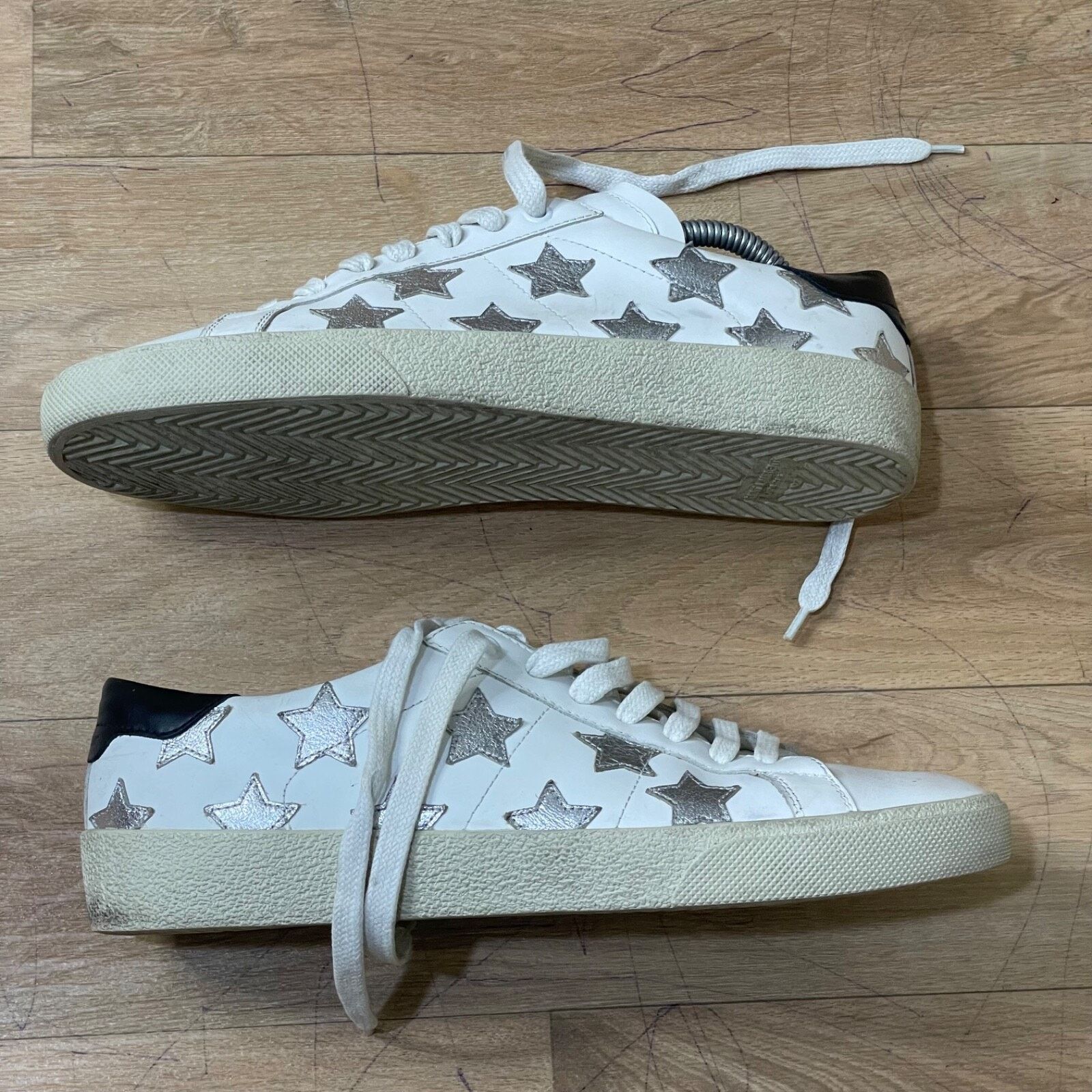 Yves Saint Laurent SAINT LAURENT Sneakers Star Court Classic Leather YSL Womens Size US 10 / IT 40 - 4 Thumbnail