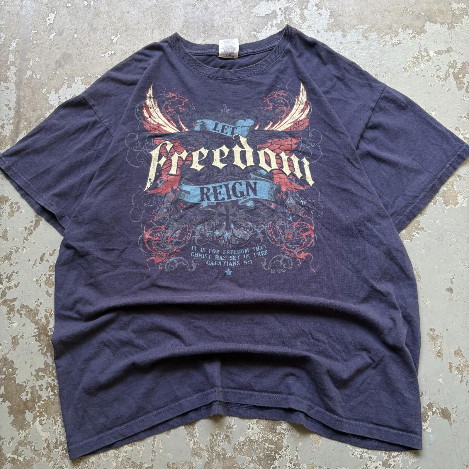 Jerzees × Vintage Vintage Y2K Freedom Affliction Bible Verse Jesus Shirt Size US XL / EU 56 / 4 - 1 Thumbnail