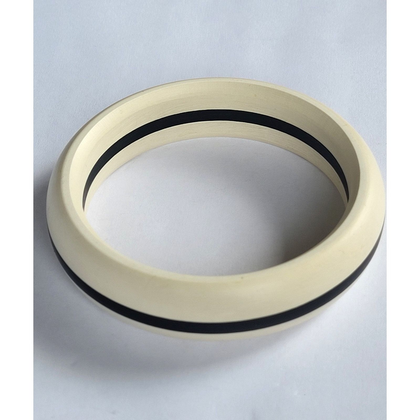 Other Wood Bangle Duo Lucite Black White Lot of 2 Bracelets Size ONE SIZE - 2 Thumbnail
