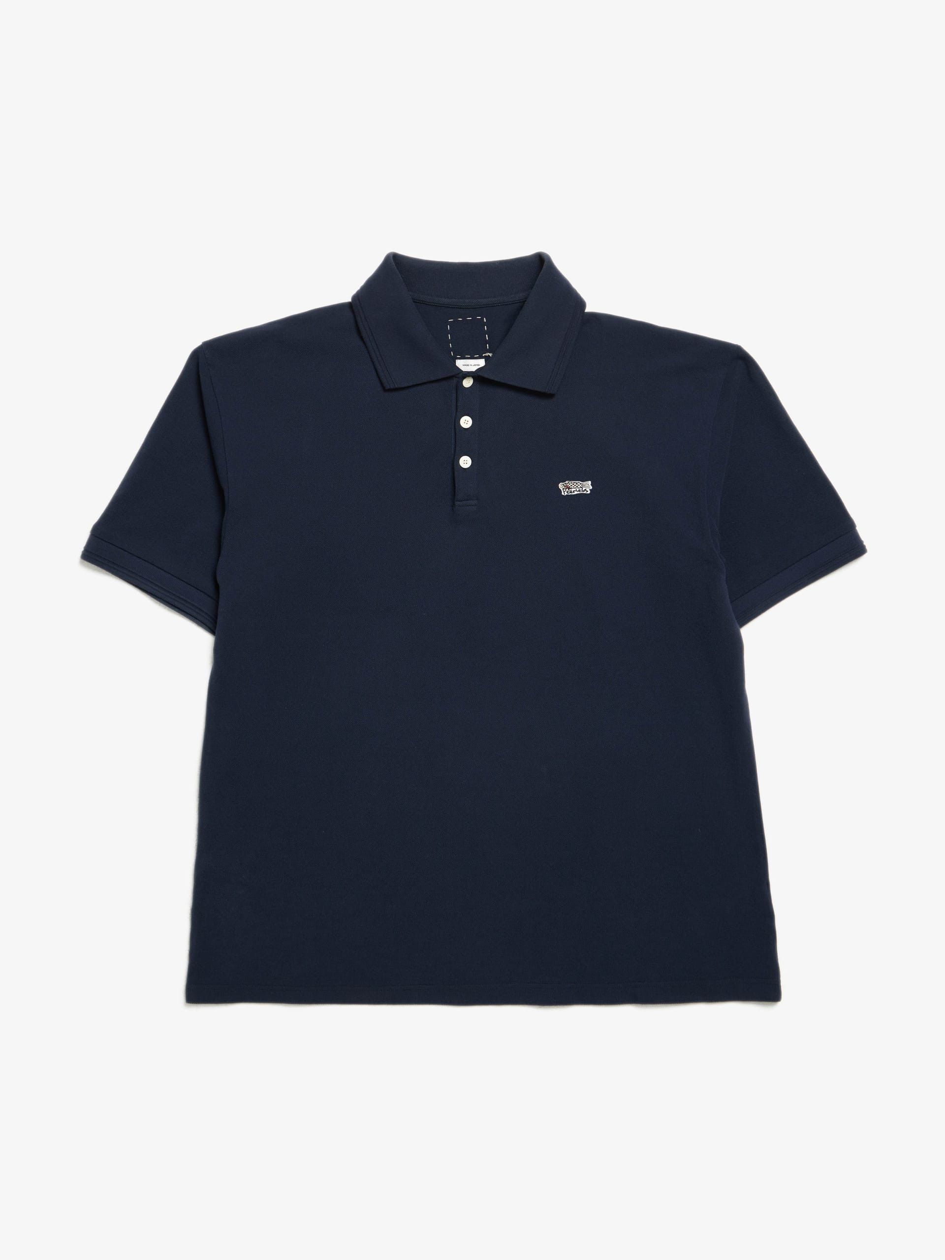 Visvim Navy Embroidered Cotton Polo Size US XXL / EU 58 / 5 - 1 Thumbnail