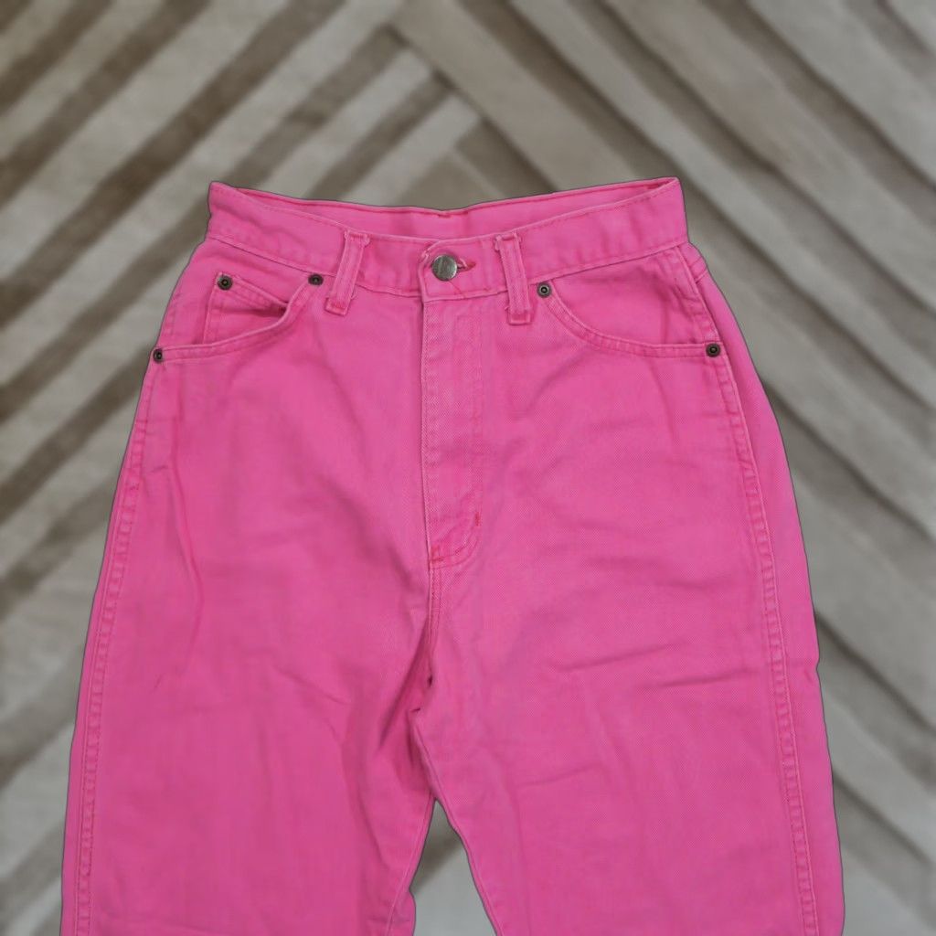 Lee VINTAGE Lee Jeans Womens 0 Pink 25x29 High Rise Tapered Baggy 80s denim Cotton Relaxed 29 Inseam Baggy Jeans Womens 80s Lee Size 42" / US 20 - 1 Thumbnail