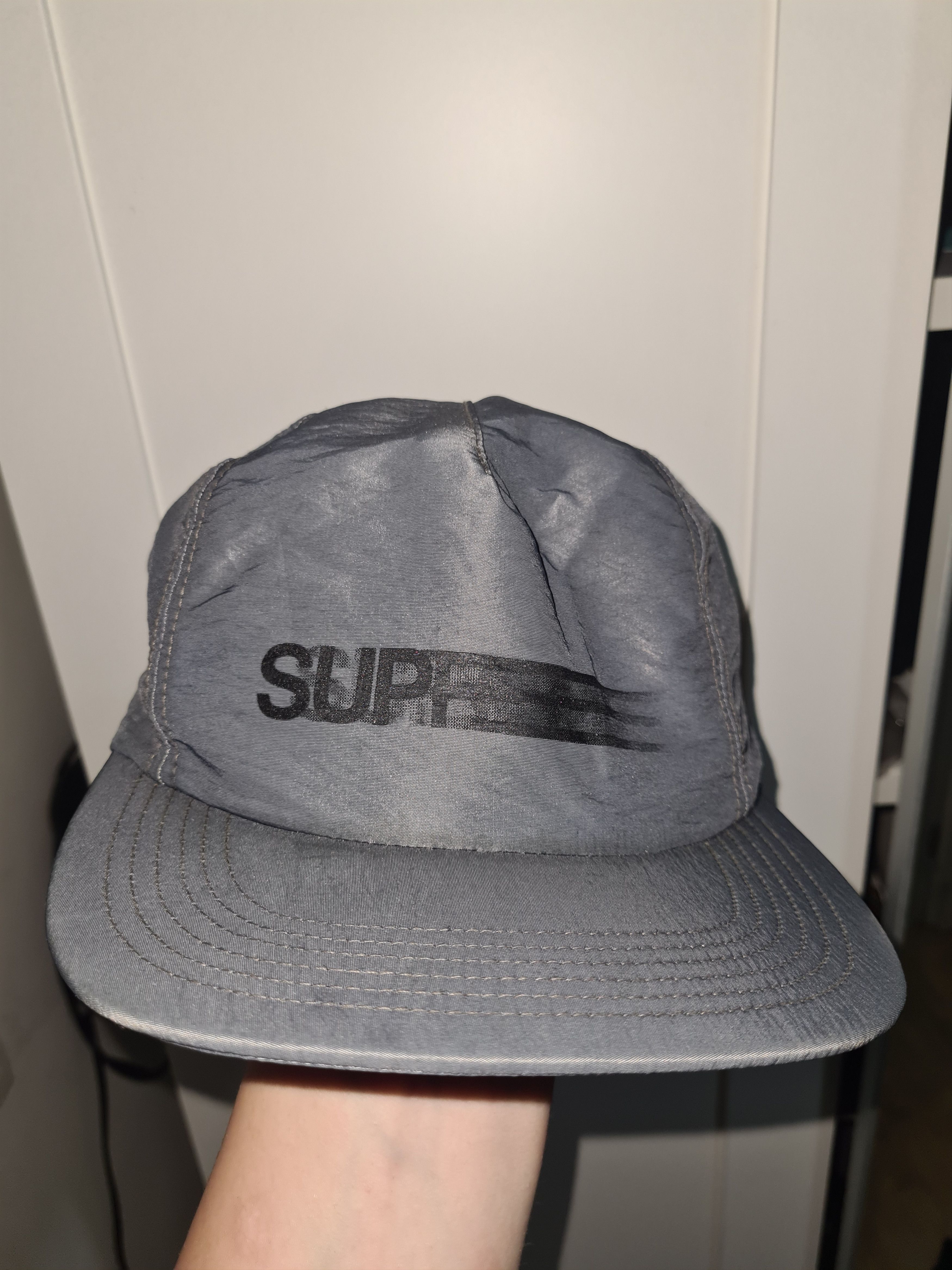 帽子 supreme Motion Logo Iridescent cap grey Supreme Motion Logo Iridescent Cap | Grailed