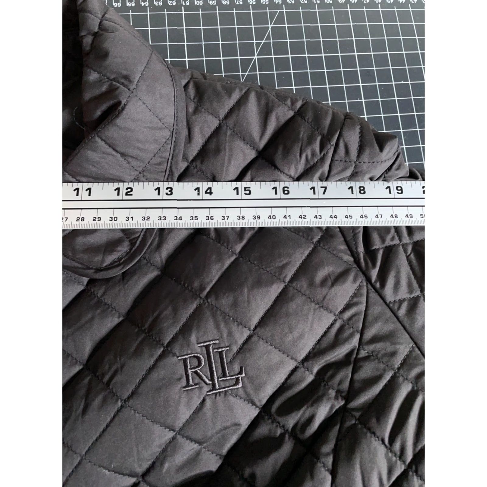 Ralph Lauren Lauren Ralph Lauren Quilted Hunting Jacket Women's XL Black Snap Collar Tear - 90s Army Style, Pockets, Regular Fit, Polyester Size XL / US 12-14 / IT 48-50 - 7 Thumbnail