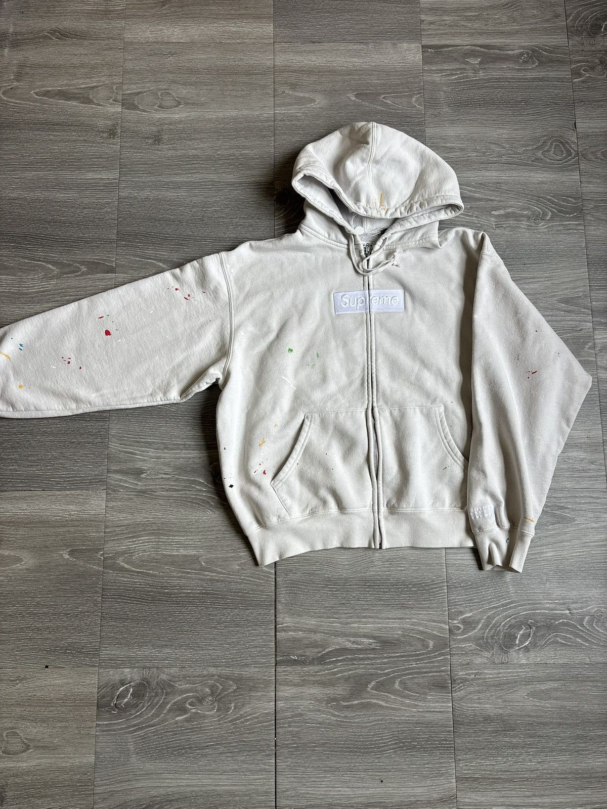 Maison Margiela × Supreme Supreme Maison Margiela Box Logo Zipup Hoodie White Size US M / EU 48-50 / 2 - 9 Thumbnail