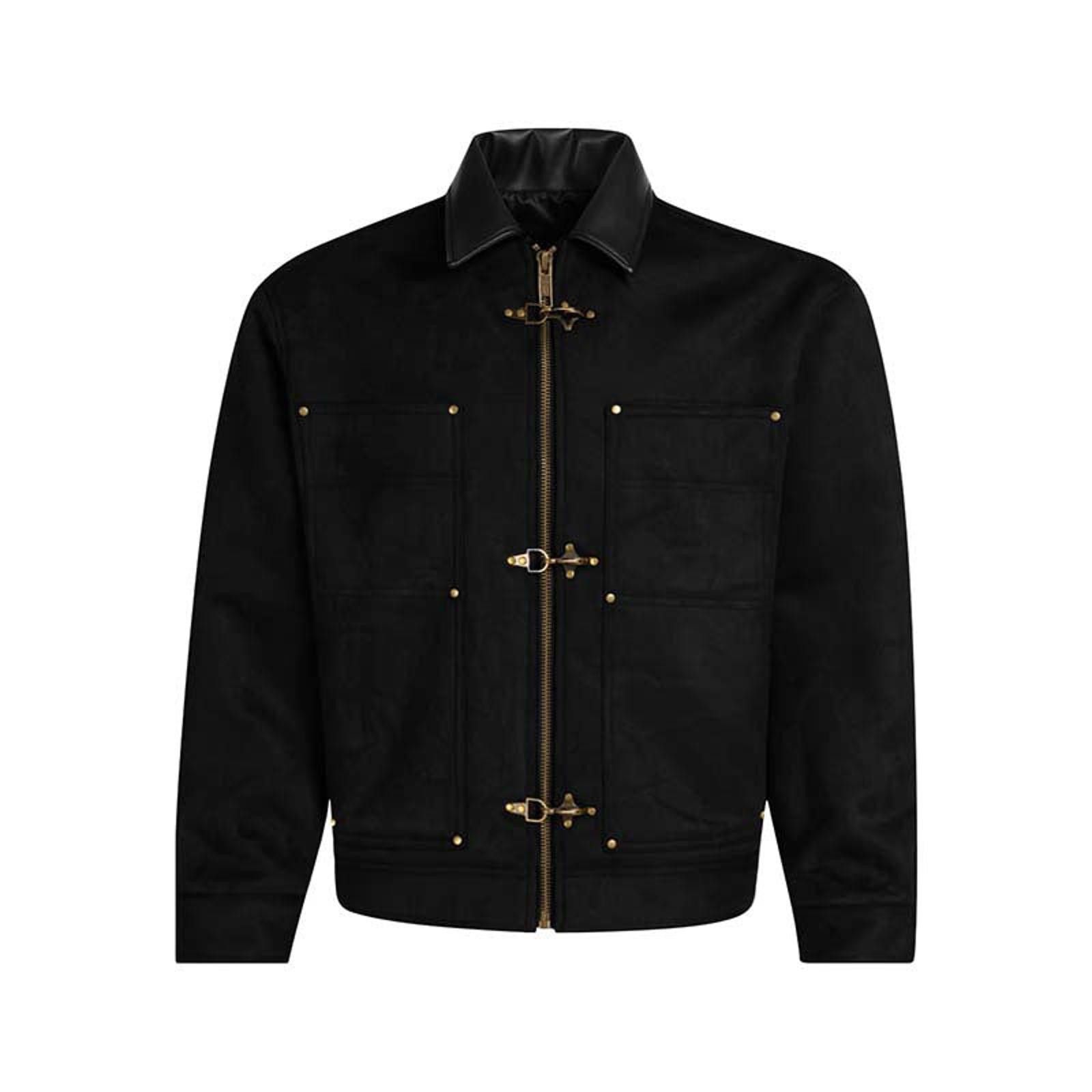 Japanese Brand Fireman Clasp Suede Bomber Jacket Size US M / EU 48-50 / 2 - 1 Thumbnail