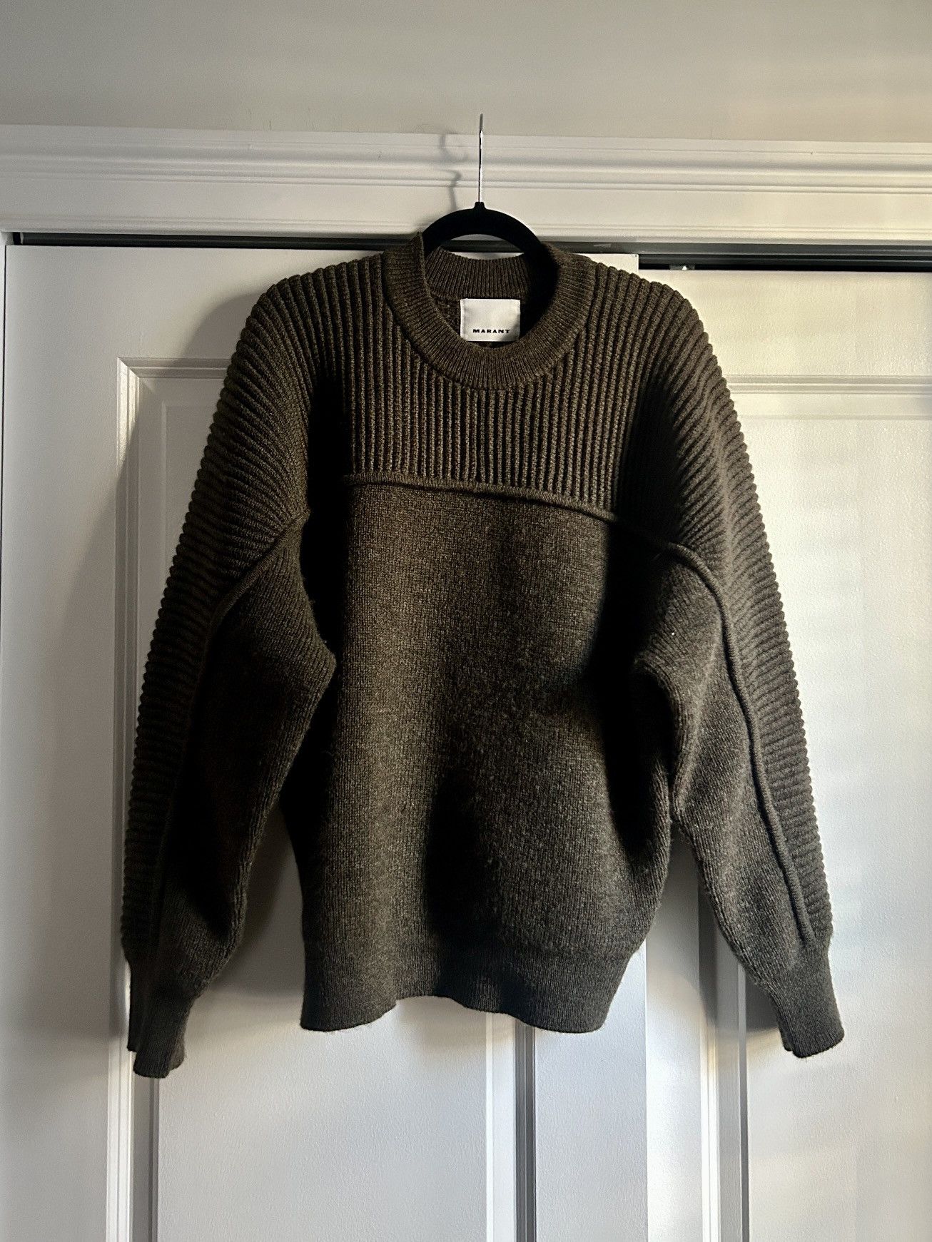 Isabel Marant Alcolin ribbed wool sweater green/khaki Size US M / EU 48-50 / 2 - 1 Thumbnail